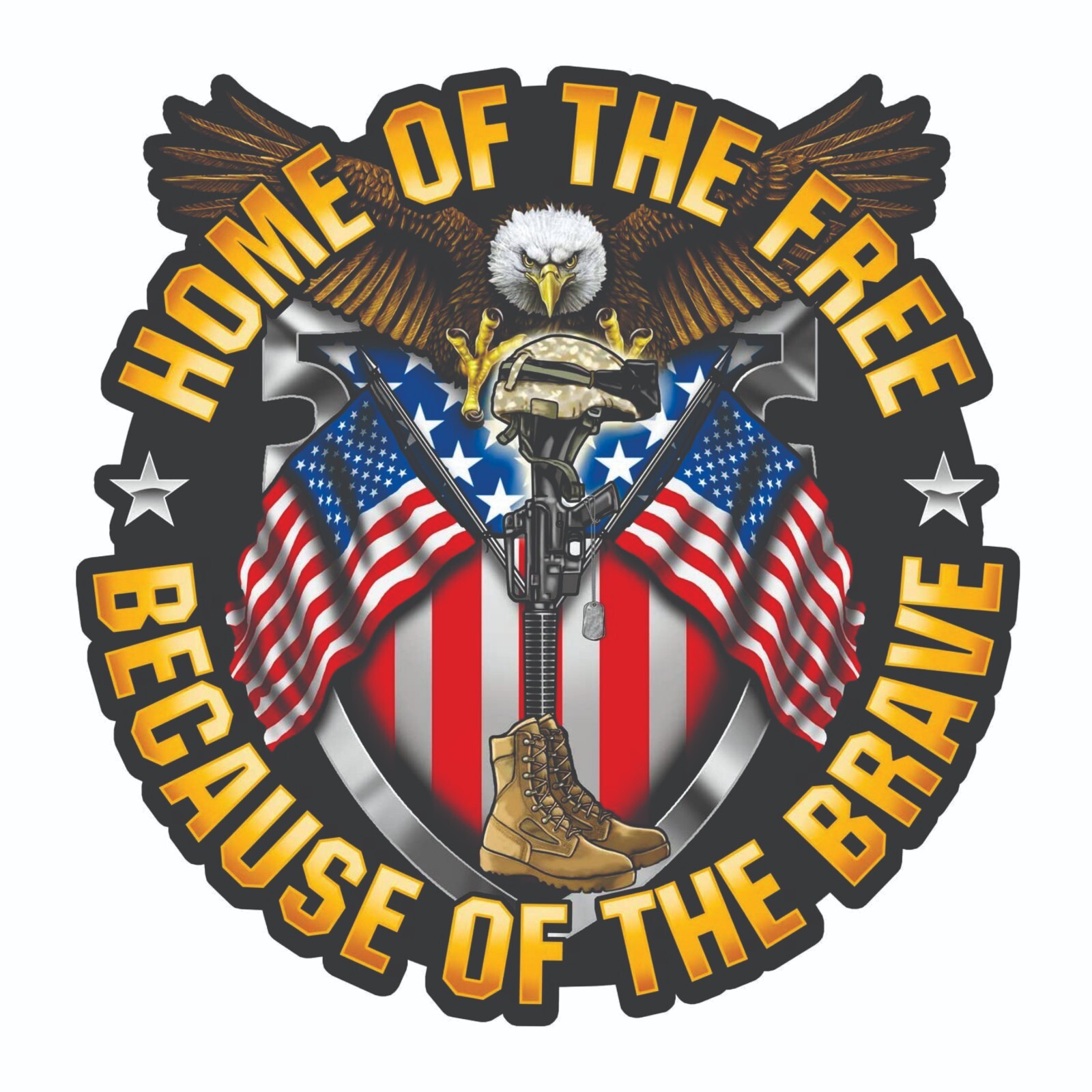 Home Of The Free Because Of The Brave Sticker Decal Bumper Sticker
