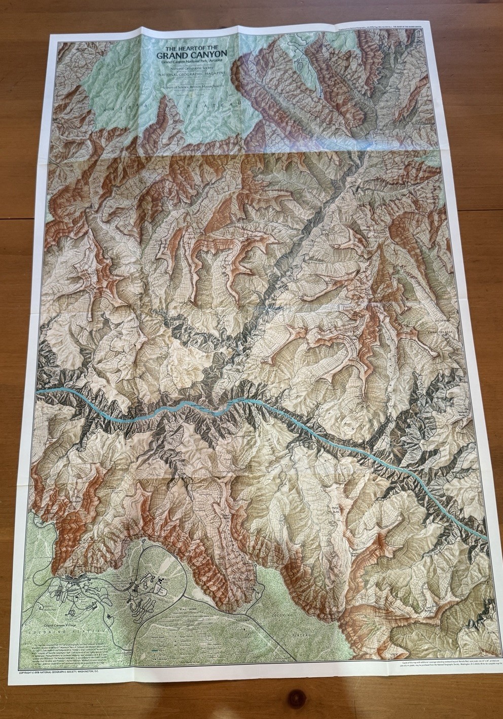The Heart of the Grand Canyon Arizona National Geographic Society Map July 1978