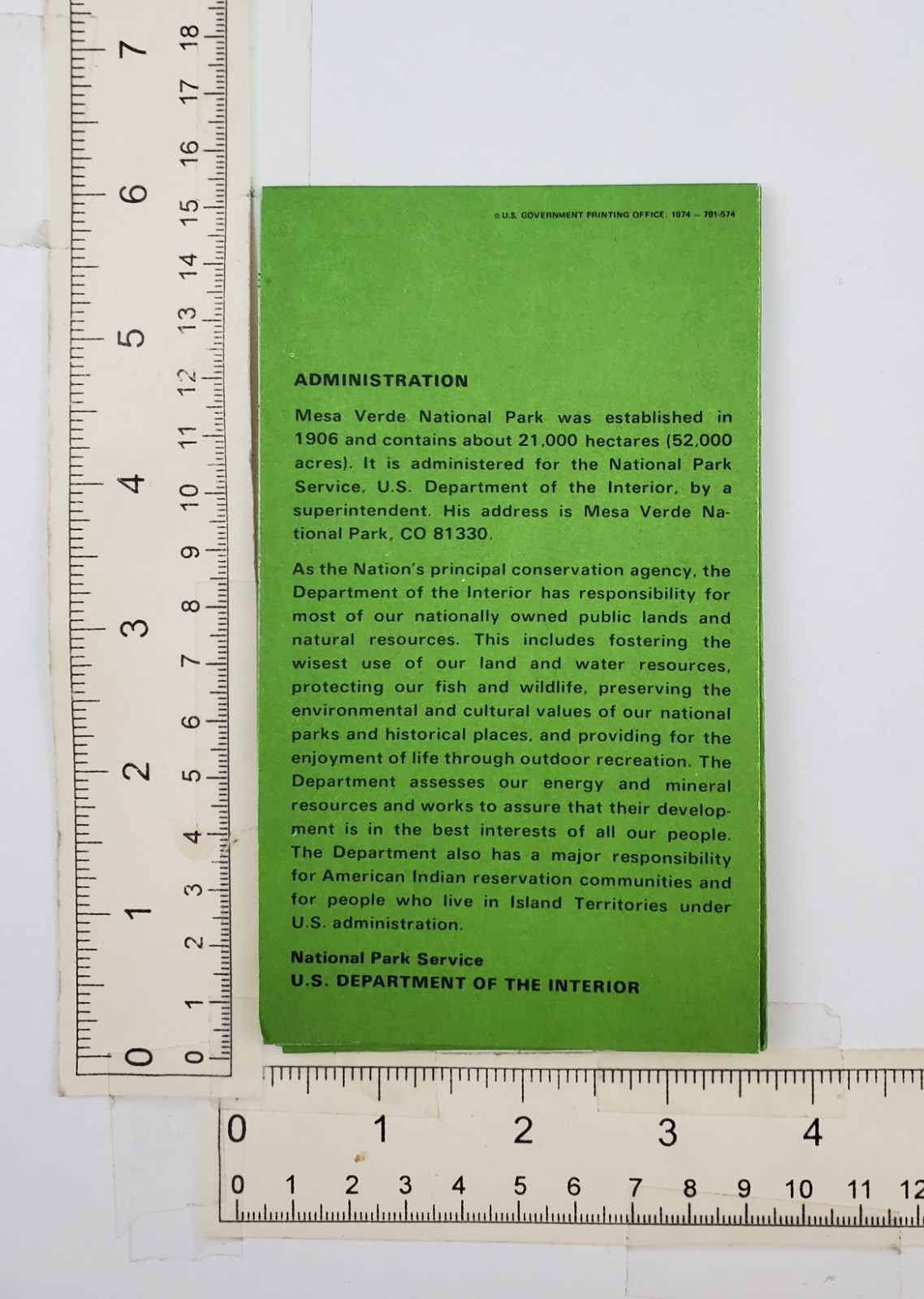 1974 Mesa Verde Arizona National Park Guide Map Vintage Travel Brochure Trails
