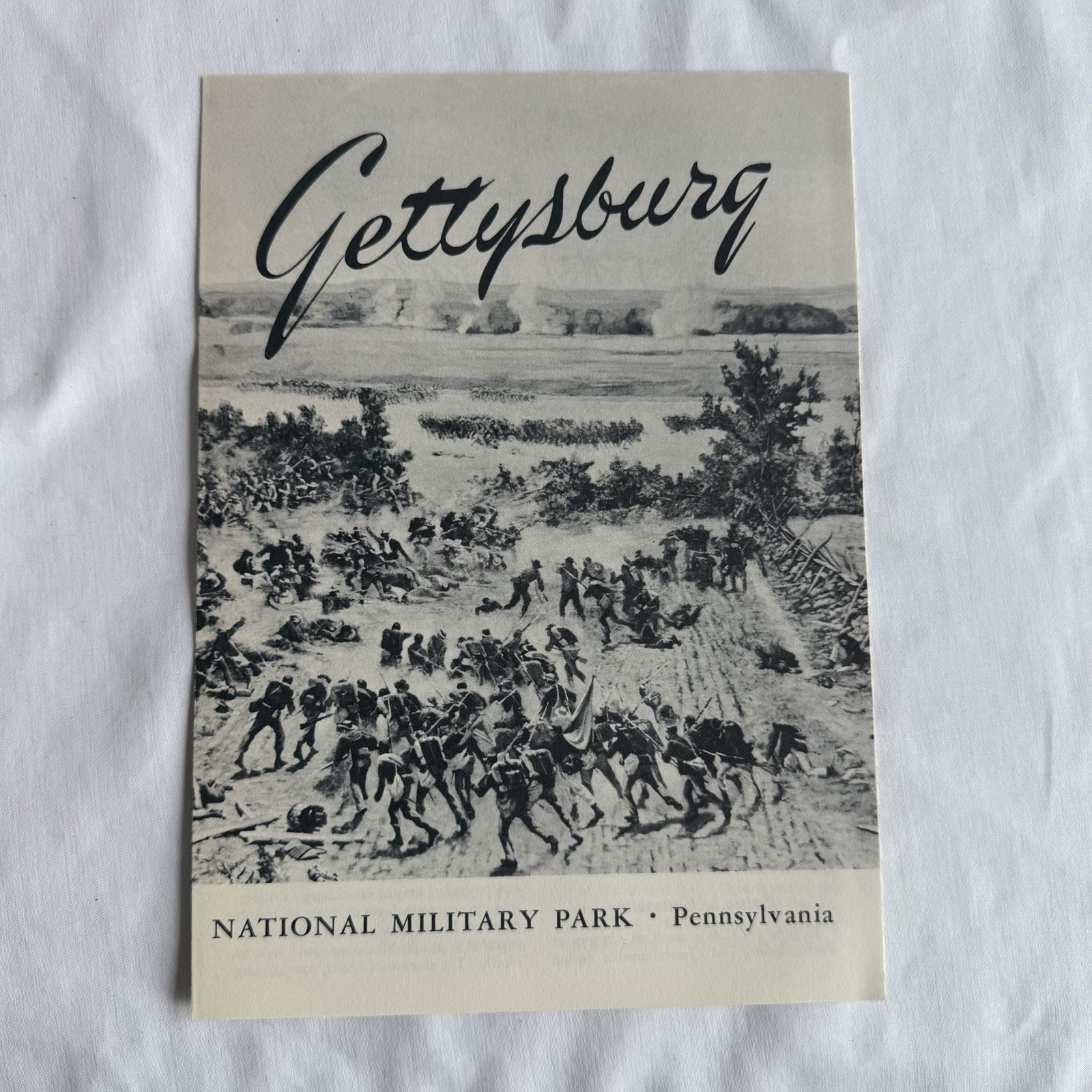 Vintage 1954 Gettysburg National Military Park Brochure Map Civil War PA