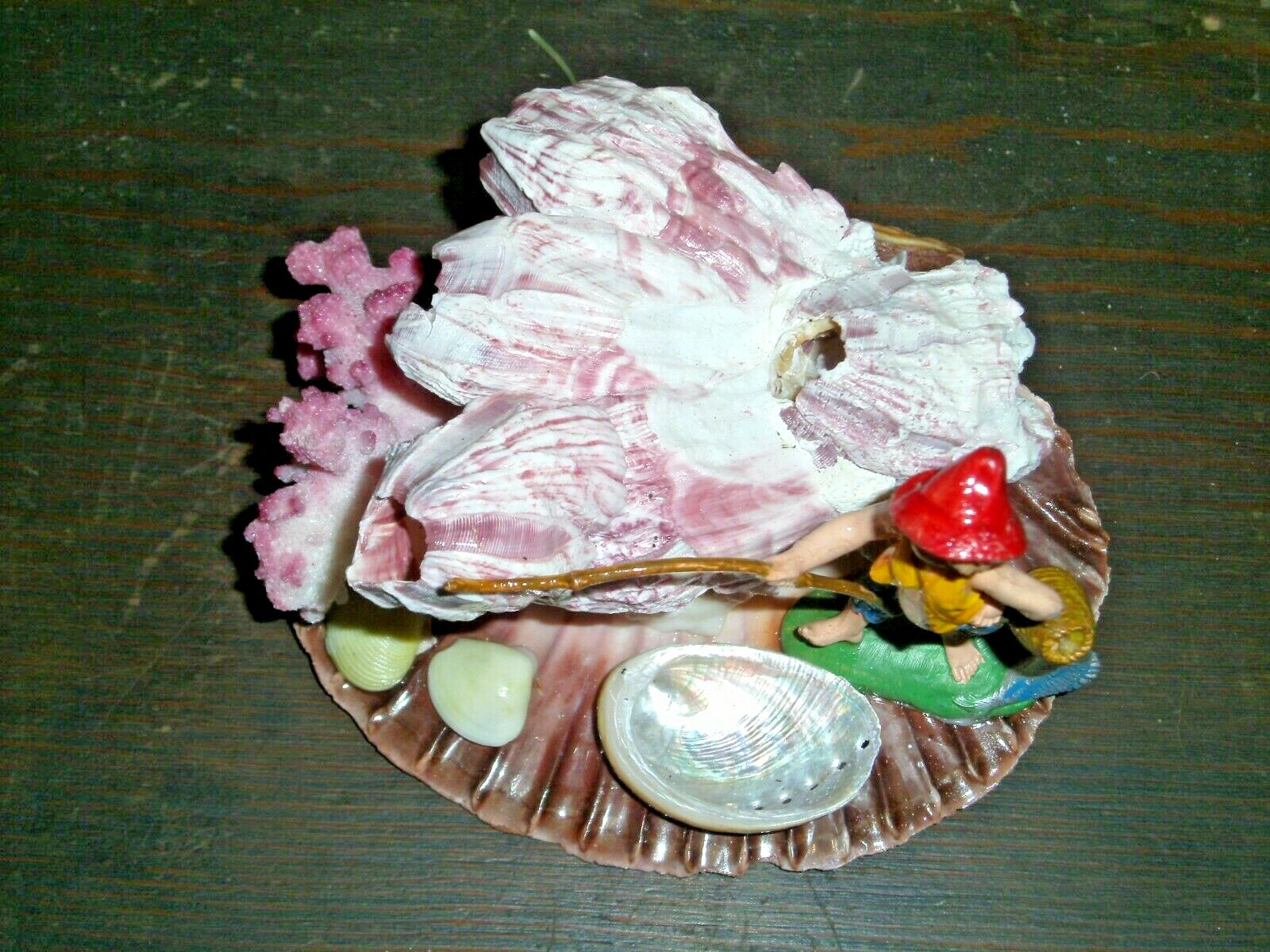 Vtg Shell Art Souvenir Quay Pottery Lymington New Forest National Park UK
