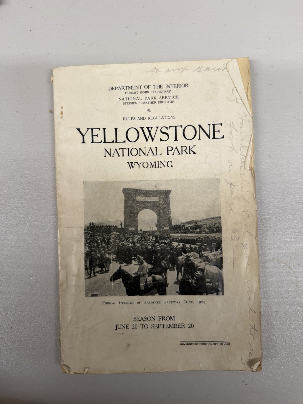 1925 Rules and Regulations Yellowstone National Park Booklet with maps