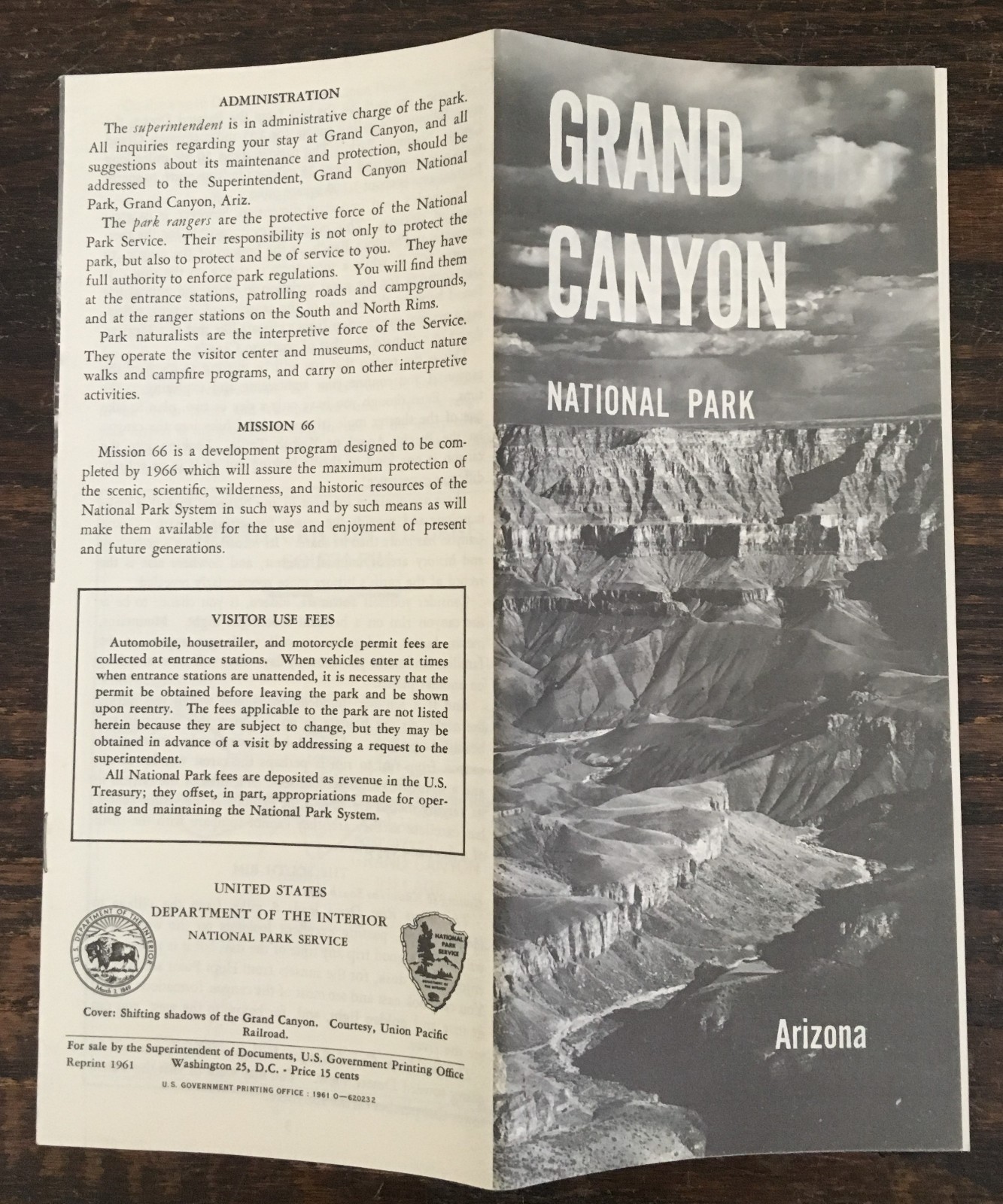 1961 Grand Canyon National Park – Information of Sites – Includes Maps – Arizona