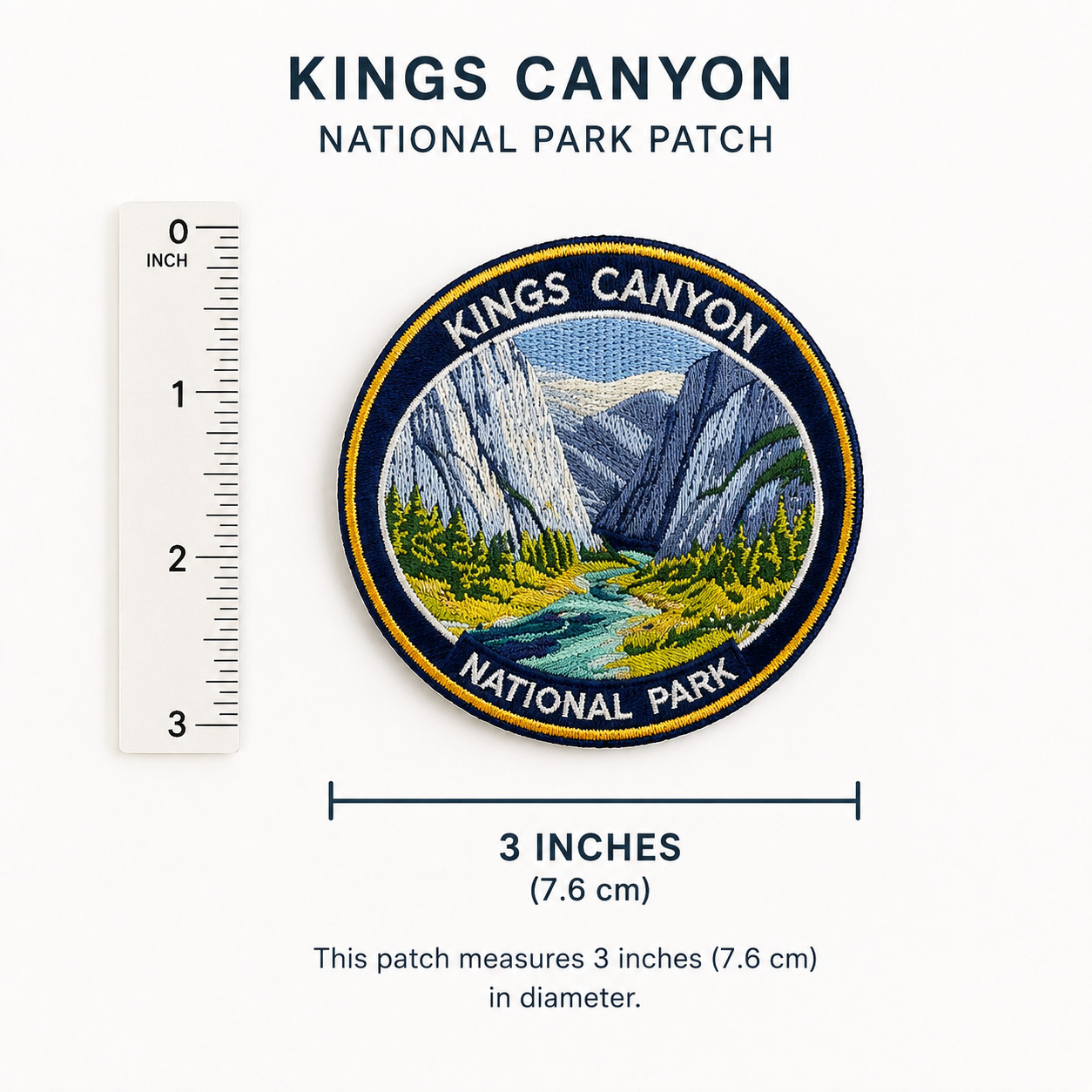 Kings Canyon National Park Embroidered Patch – Sierra Mountain Travel Souvenir