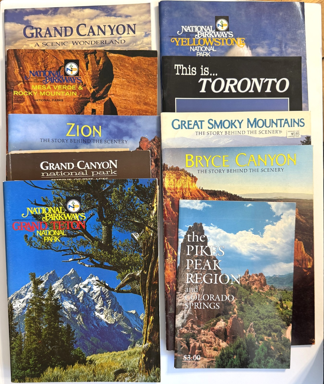 Collection of 10 Vintage National Park Travel Guides and Booklets