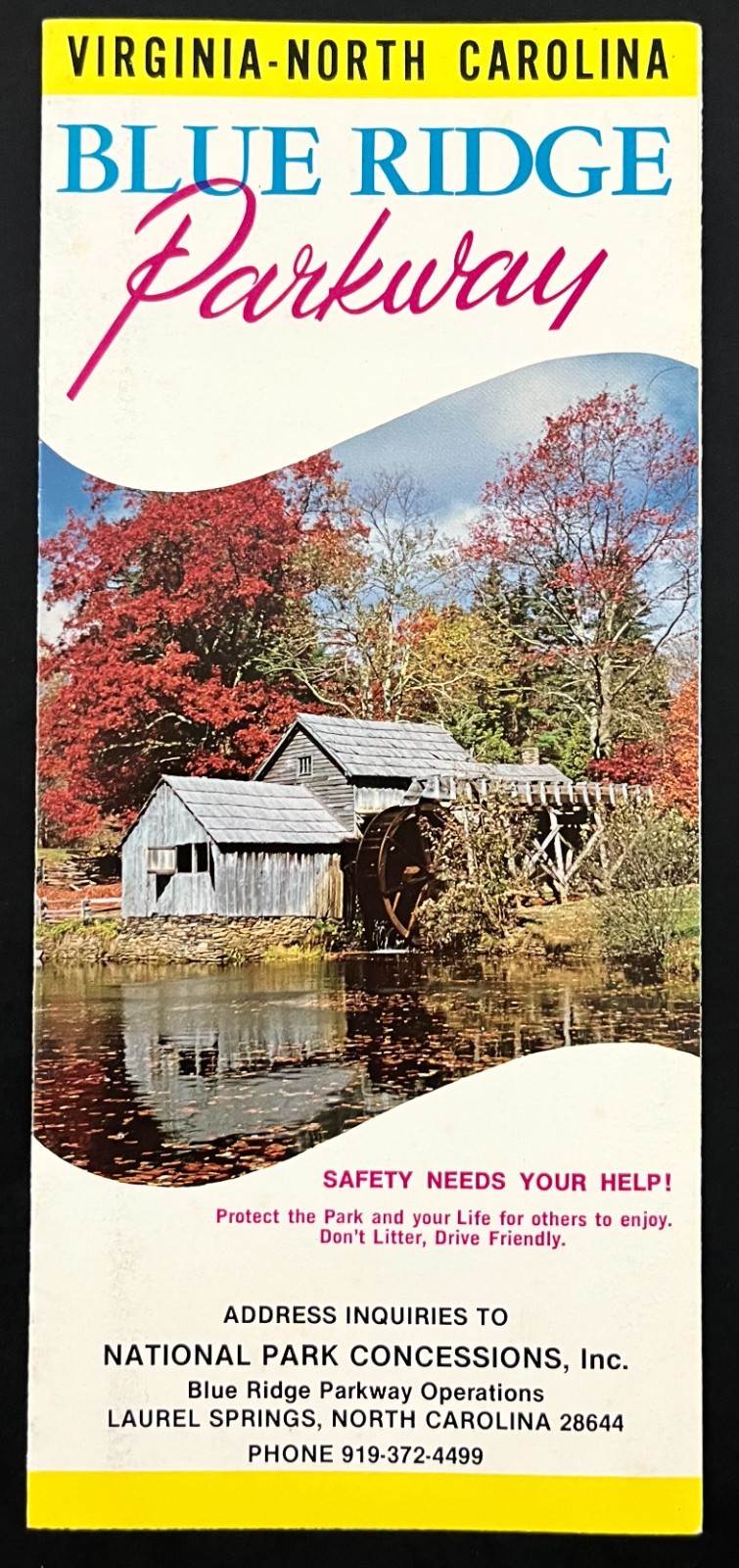 1982 Blue Ridge National Parkway Virginia North Carolina Lodging Travel Brochure