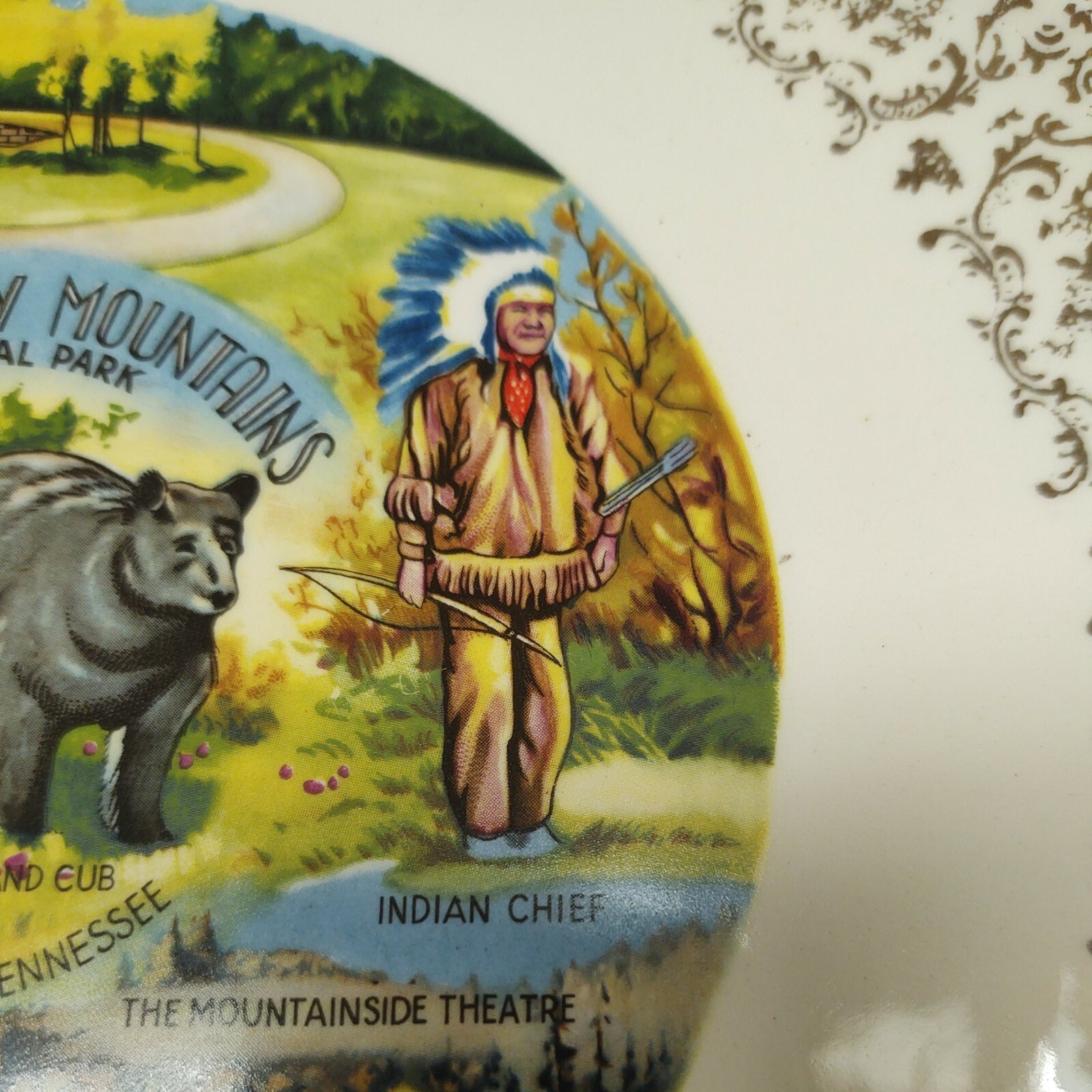 Vintage Great Smoky Mountains National Park Souvenir 9″ Ceramic Plate