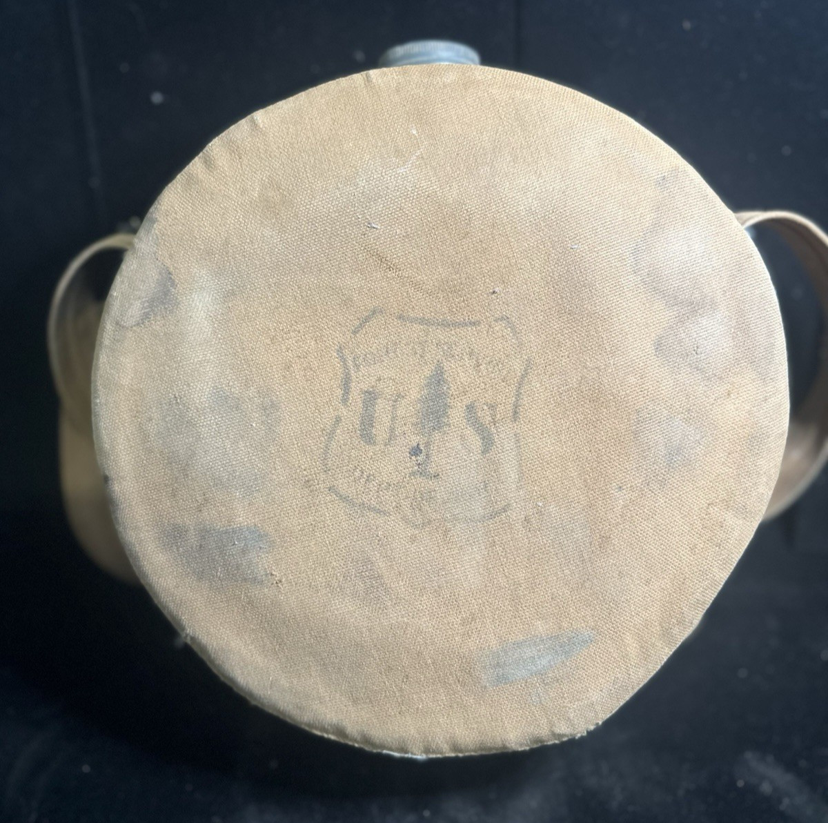 Vintage USFS Boyco Canvas Canteen U.S. Forest Service Round Water Bottle w/strap