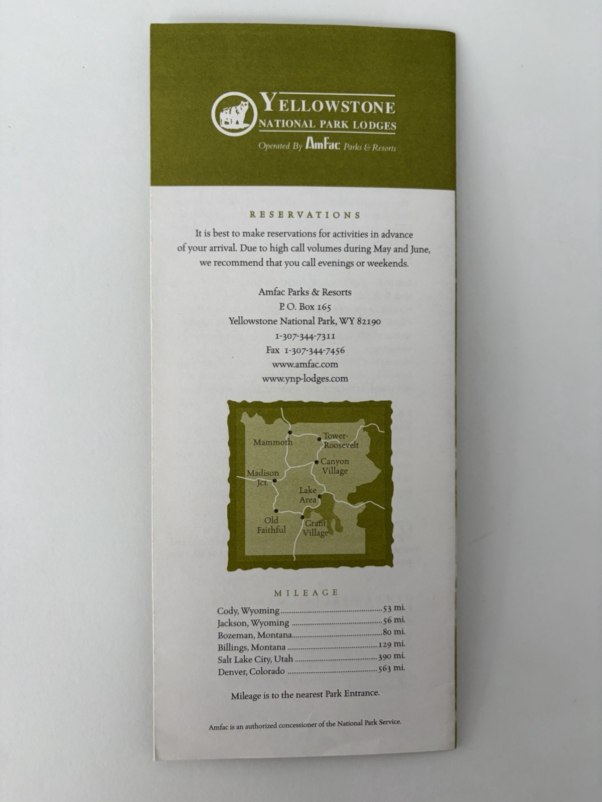 1998 Yellowstone National Park Lodges Amfac Travel Brochure Set Wyoming