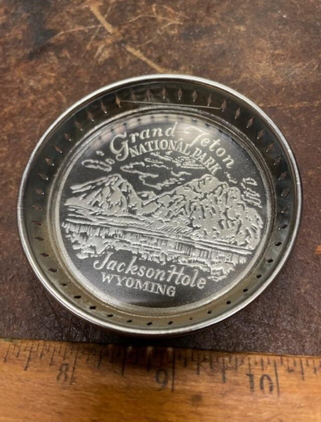 Vintage Grand Teton National Park – Jackson Hole, Wyoming Metal Souvenir Ashtray