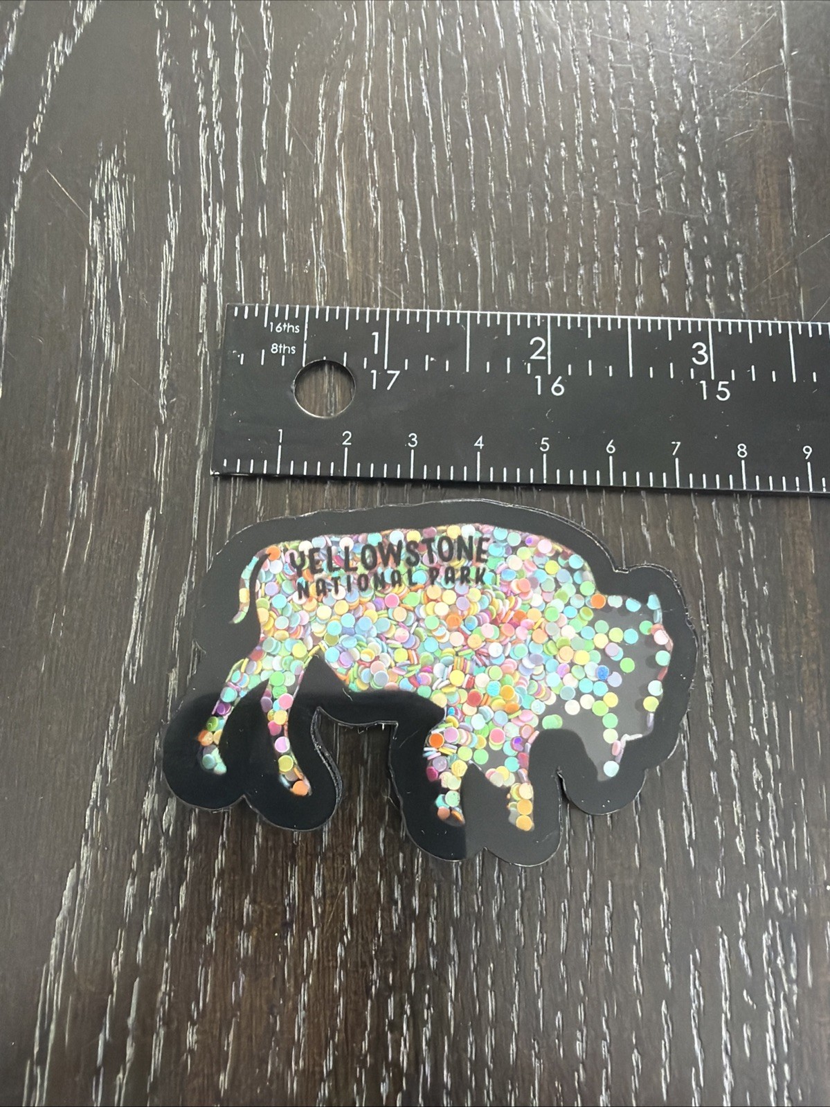 Yellowstone National Park Bison Glitter Magnet