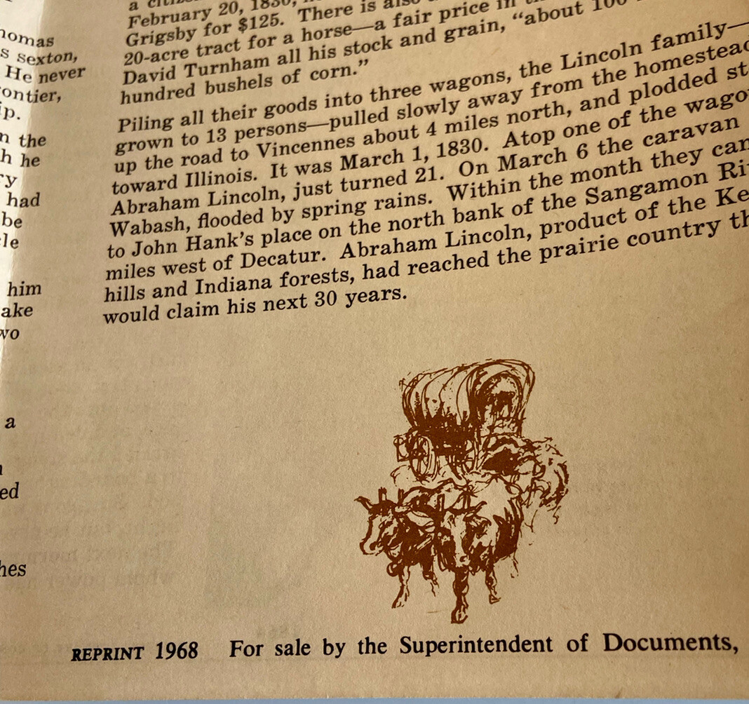 Vintage 1968 Lincoln Boyhood National Memorial Musuem Brochure