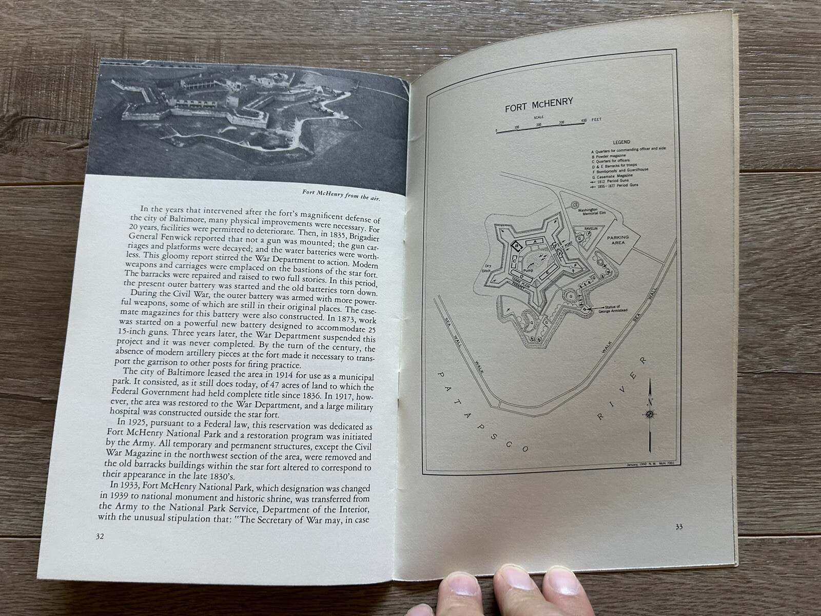 Vintage 1954 Fort McHenry National Monument & Historic Shrine Maryland Handbook