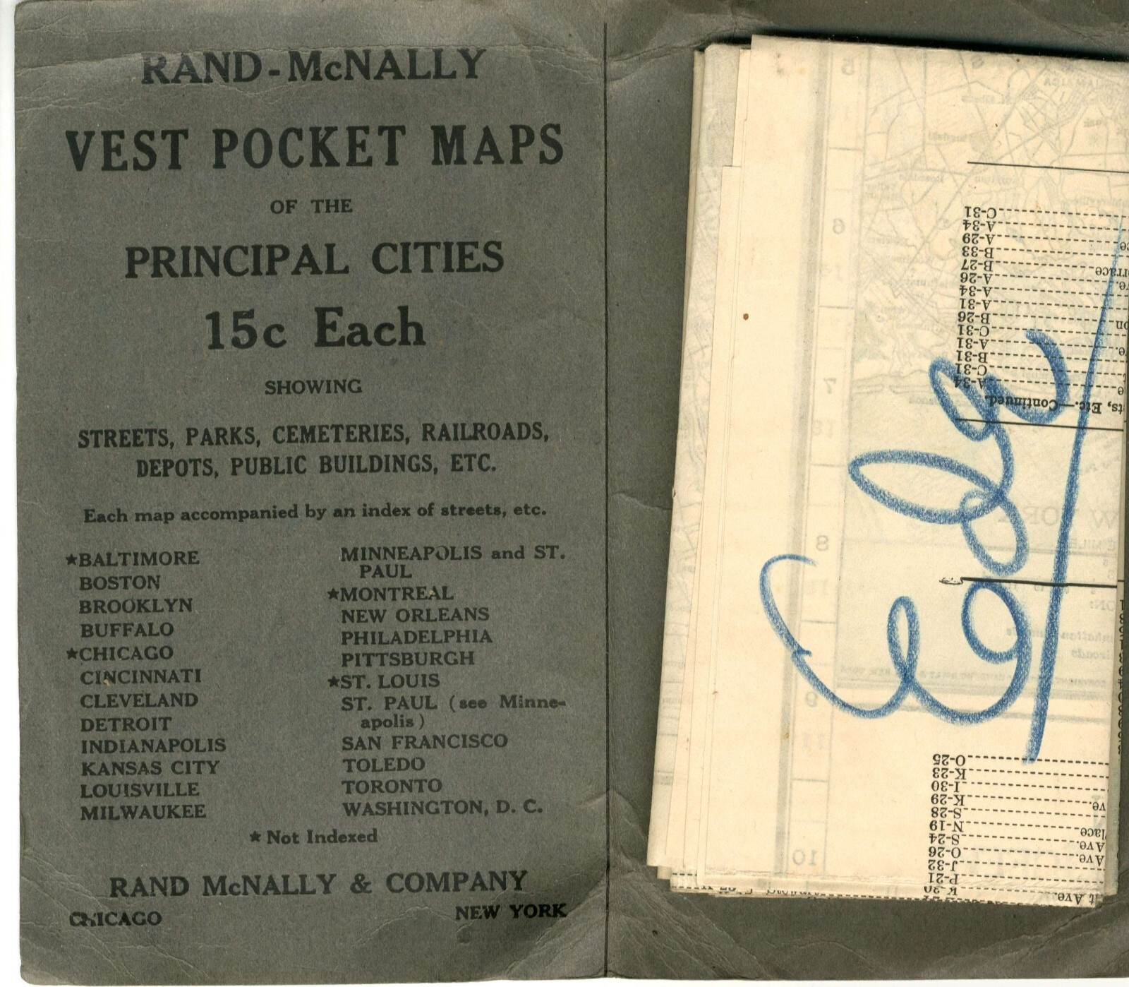 Rand McNally Vest Pocket Map of New York City – 1917 First Edition