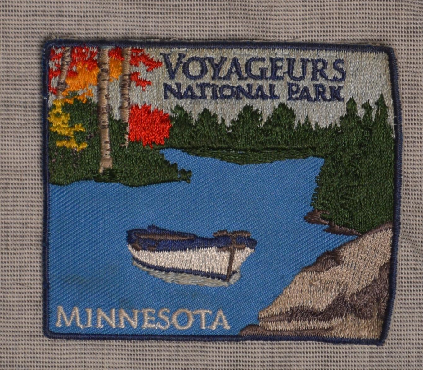 Voyageurs National Park Embroidered Rectangular Well Worn Canoe Water Trees
