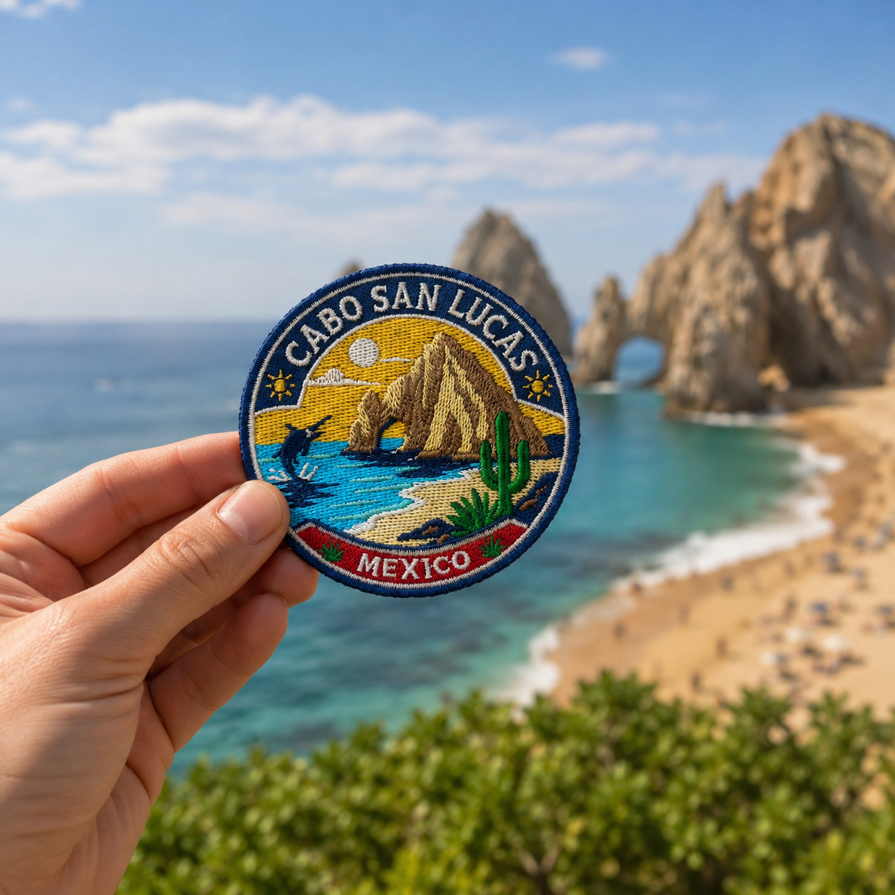 Cabo San Lucas Mexico Patch 3 Inch Iron On Embroidered Beach Sunset Travel Badge