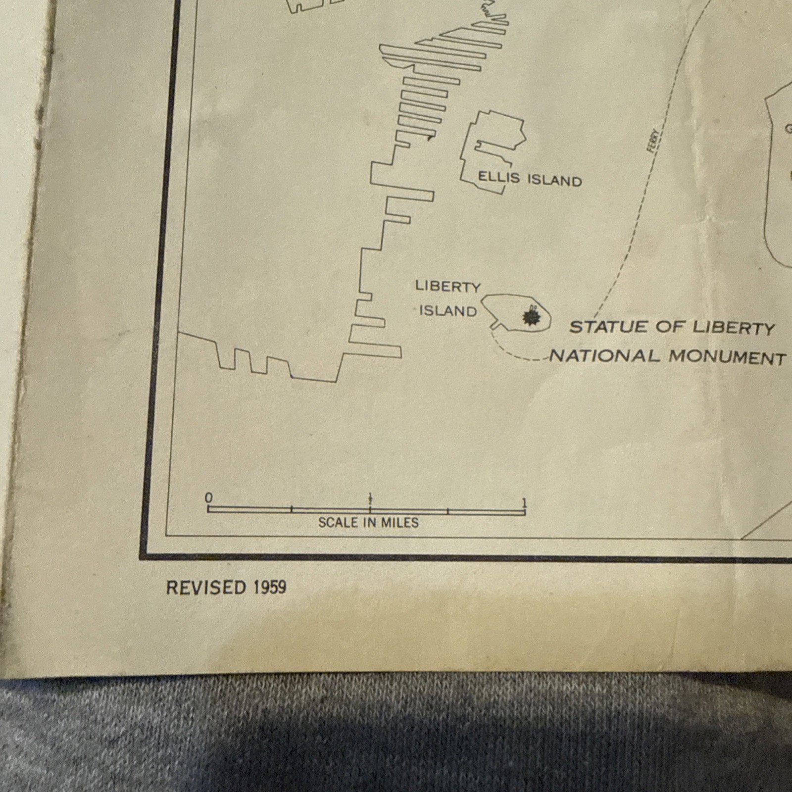 Vintage Statue of Liberty National Monument Brochure Map New York City NYC 1960