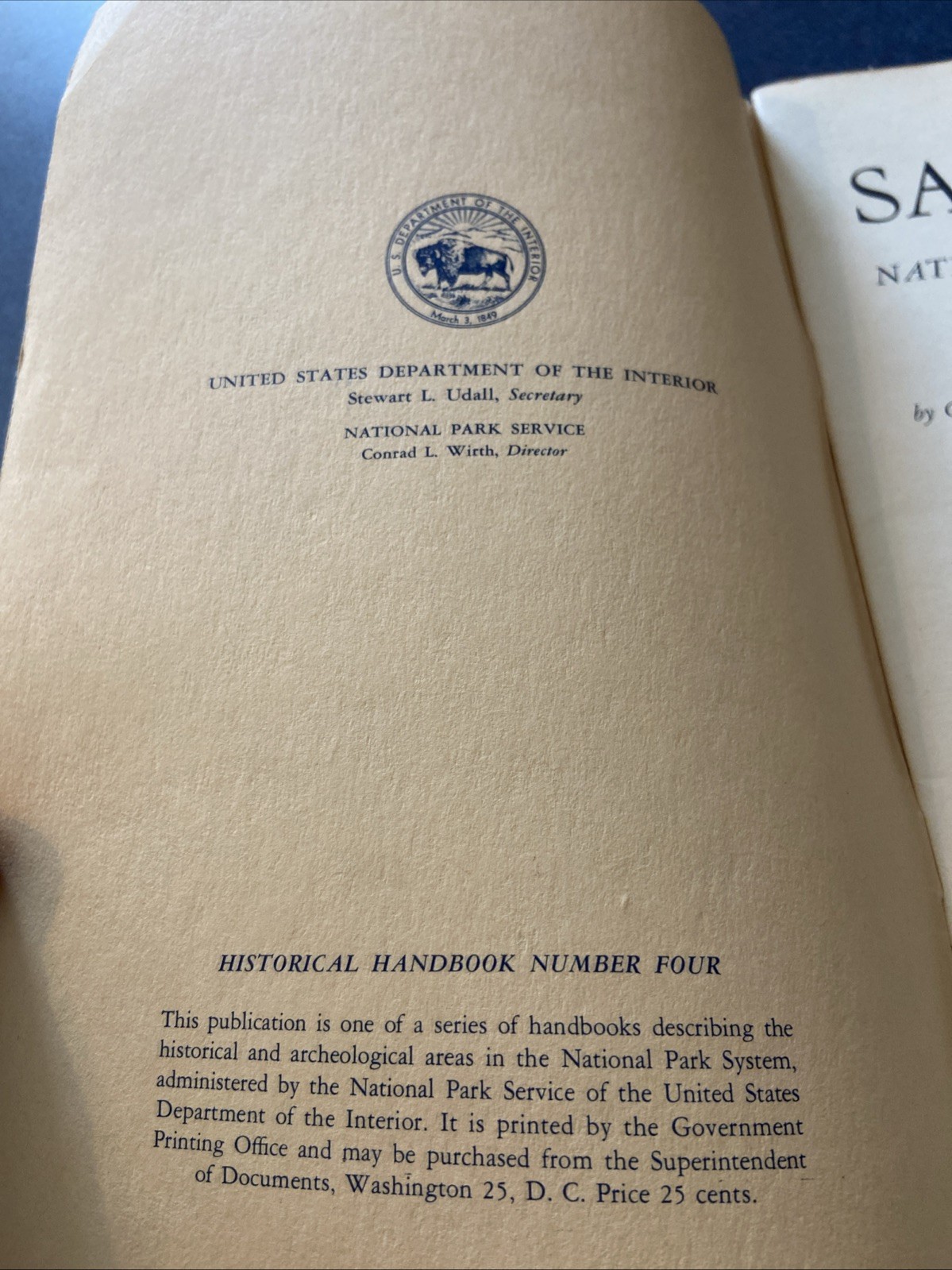 Saratoga New York NY National Historical Park Handbook Number Four Revised 1961