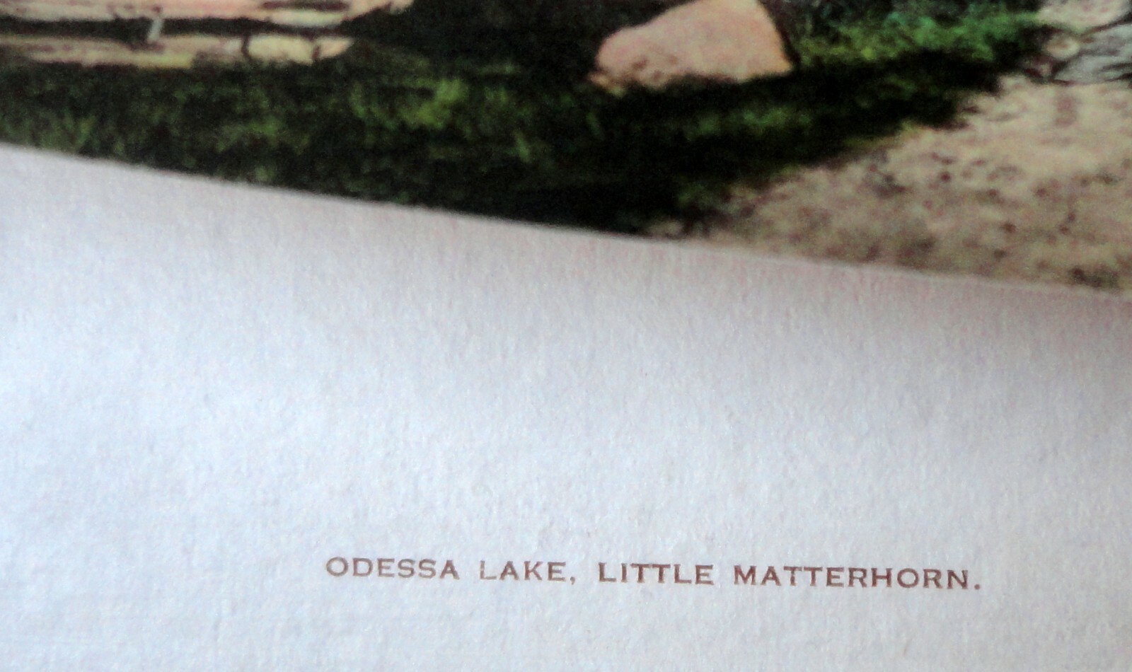 Vintage Print of Odessa Lake, Little Matterhorn Rocky Mountain National Park CO