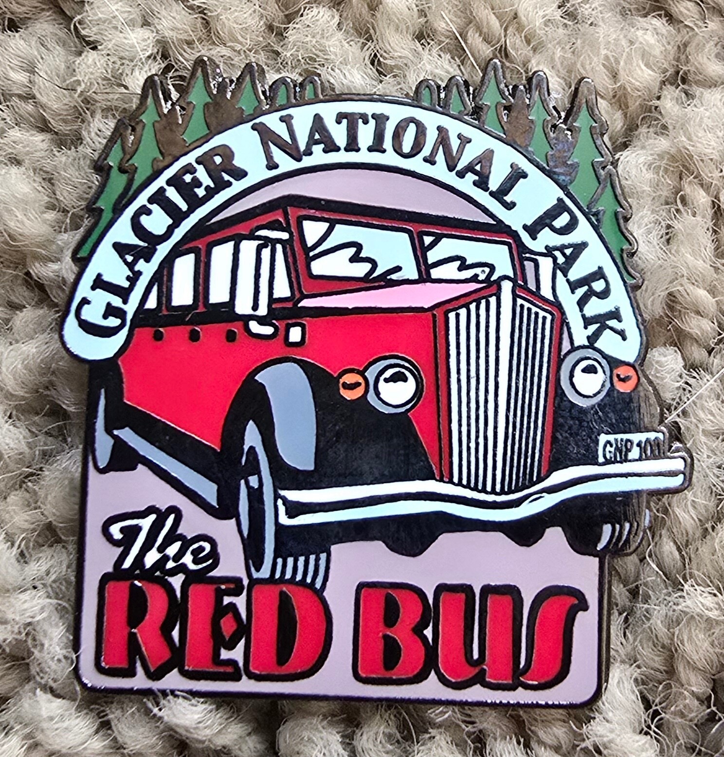 GLACIER NATIONAL PARK RED BUS LAPEL PIN