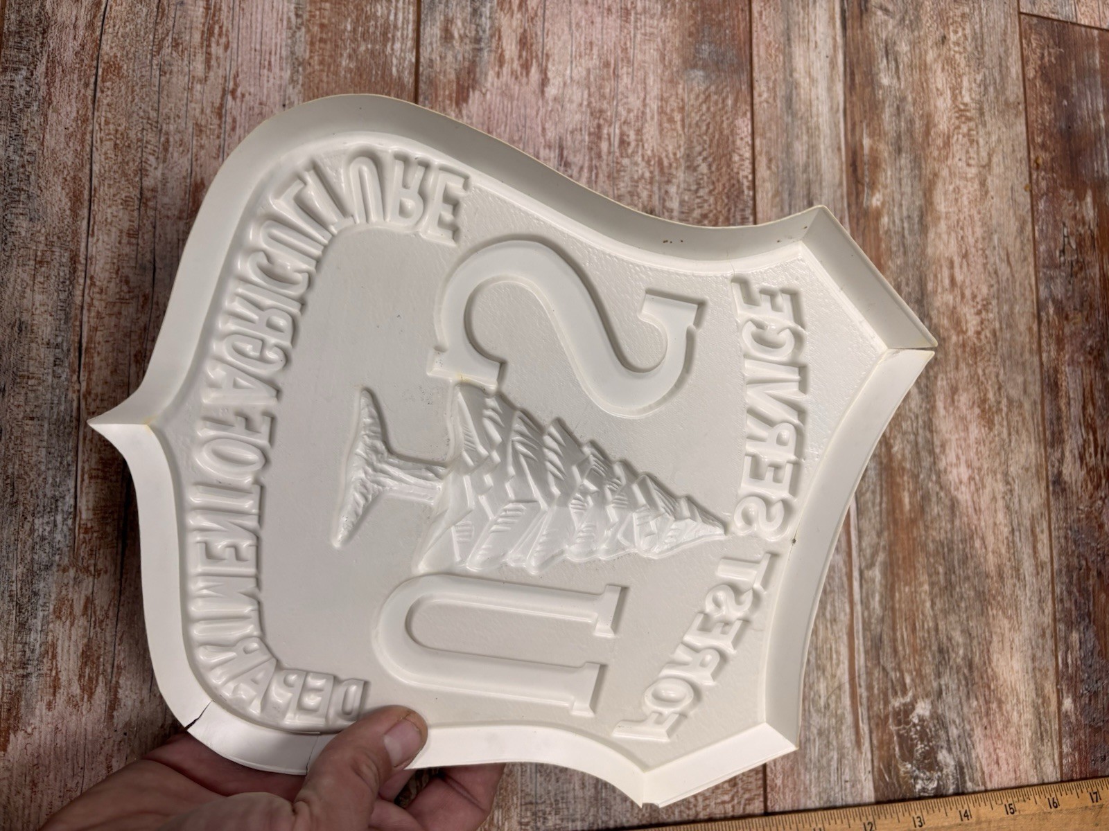 Vintage United States Forest Service Office Sign Vacuum Formed Plastic Shield