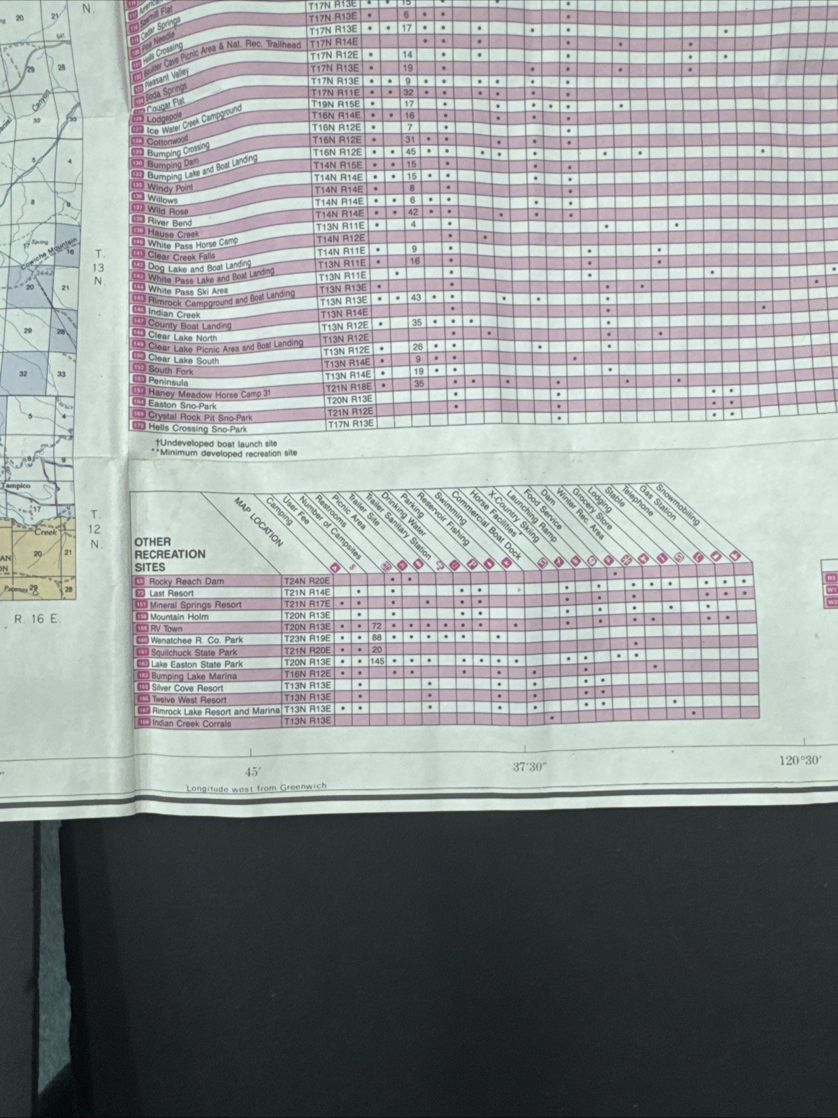 National Forest Map – Wenatchee Washington 1989 Recreation Guide