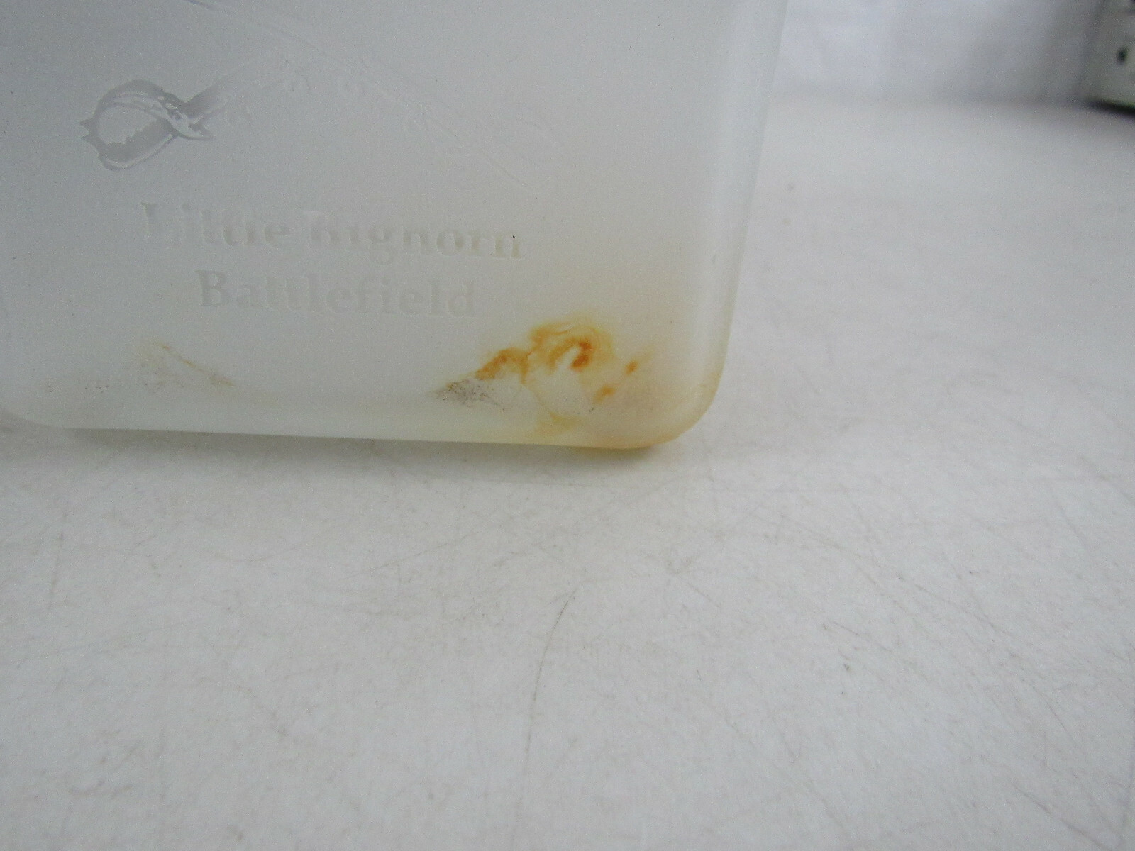 Little Big Horn Battlefield Montana Frosted Glass Seal Jar & Horse Shoe Holder