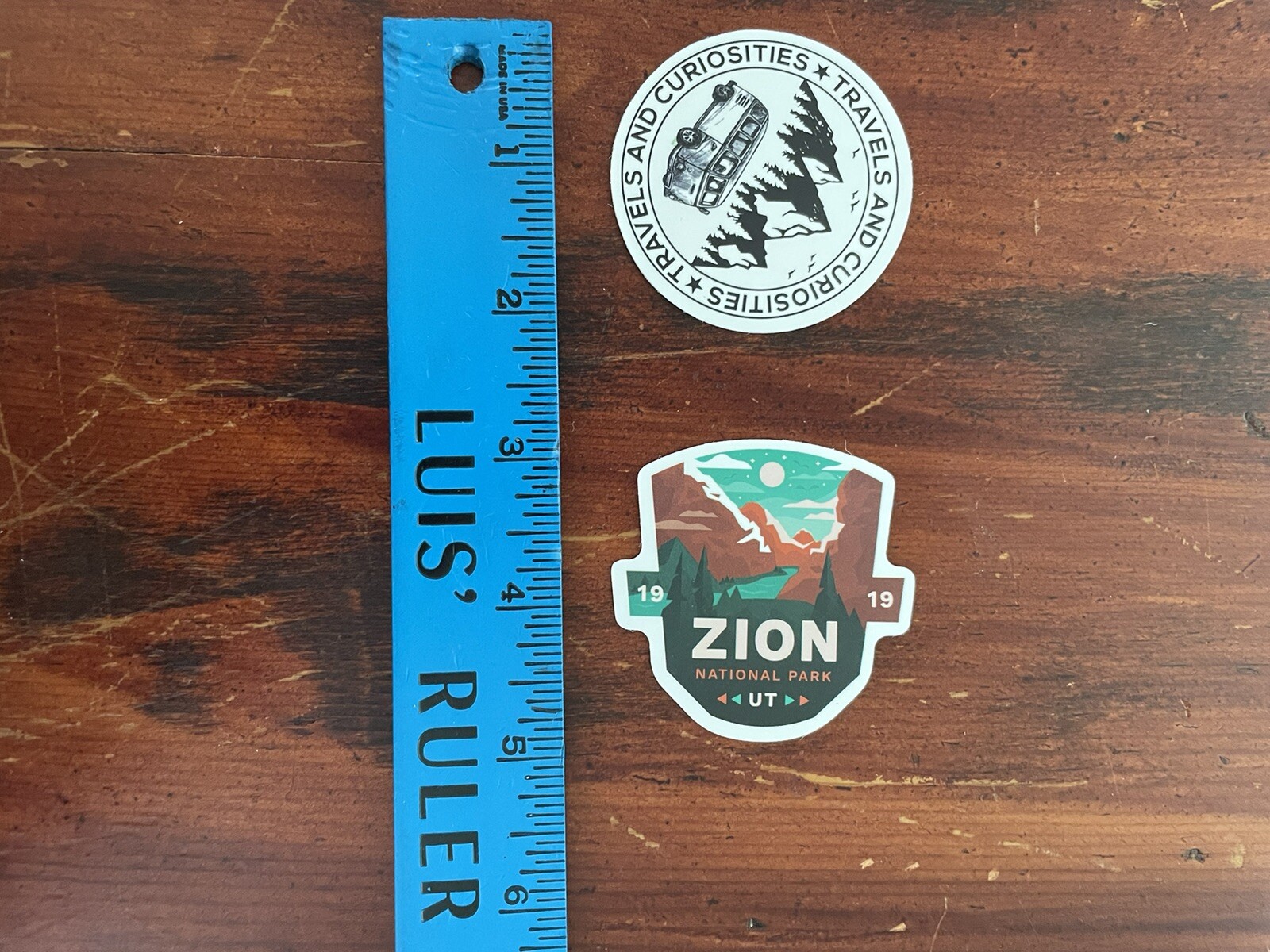 2 Set Travels And Curiosities & 1919 Zion National Parks Stickers