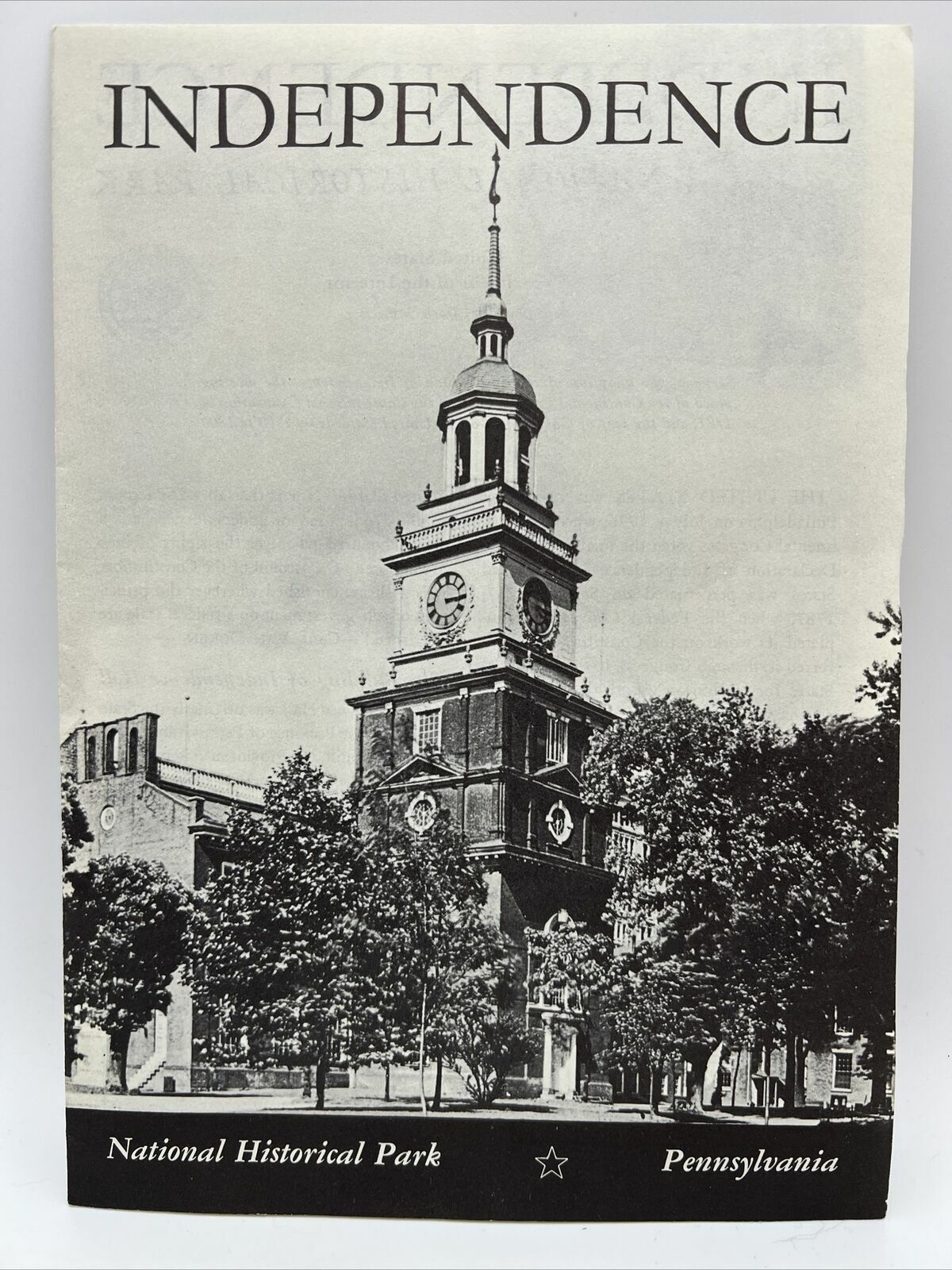 1961 INDEPENDENCE NATIONAL HISTORICAL PARK Philadelphia Pennsylvania Brochure