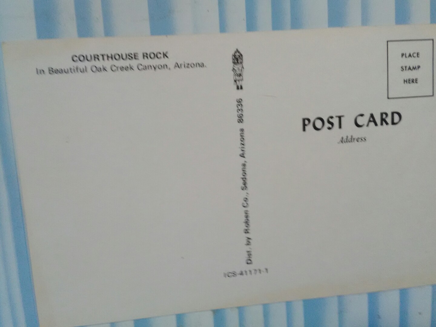 vintage POST CARD COURTHOUSE ROCK OAK CREEK CANYON ARIZONA