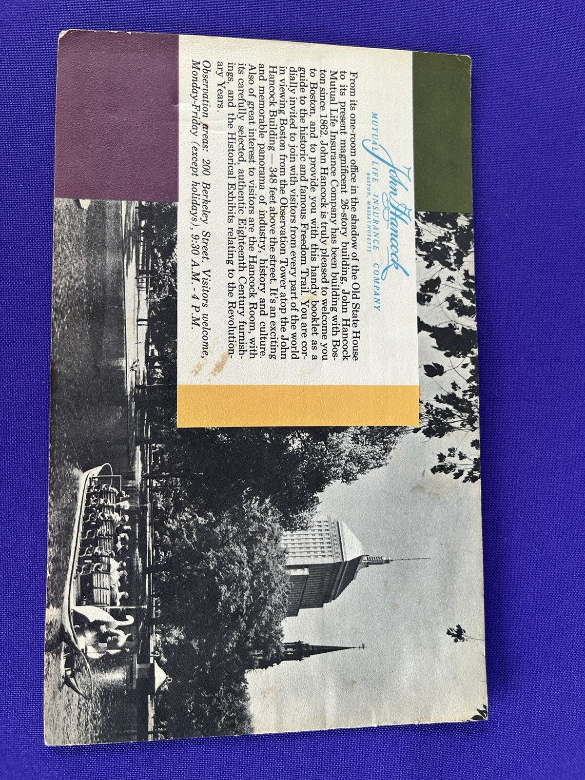 Vintage Historic Boston Freedom Trail Walking guide Brochure