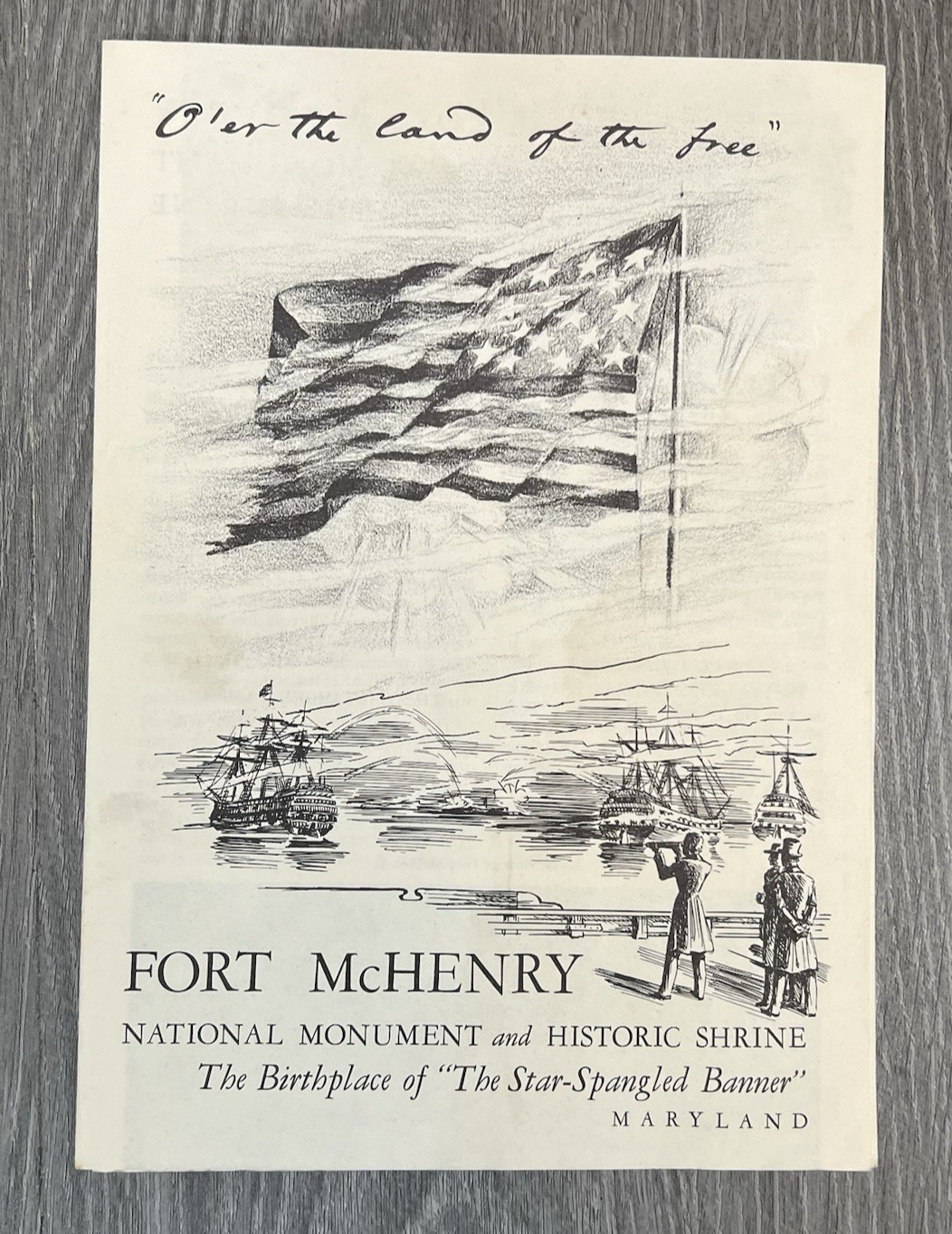 Vintage 1954 Fort McHenry National Monument Maryland Shrine Brochure Pamphlet