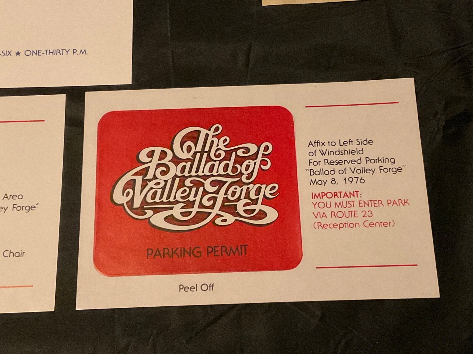 “Ballad of Valley Forge” Bicentennial Celebration 1976 Invitation/Program/Ticket