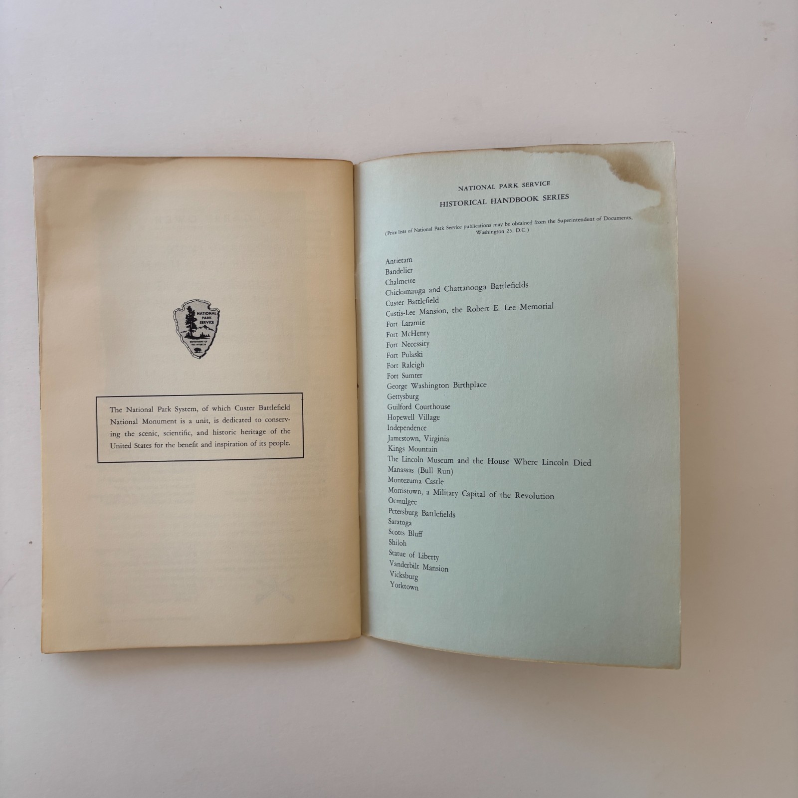 Custer Battlefield National Park Montana Vintage Travel Booklet 1961