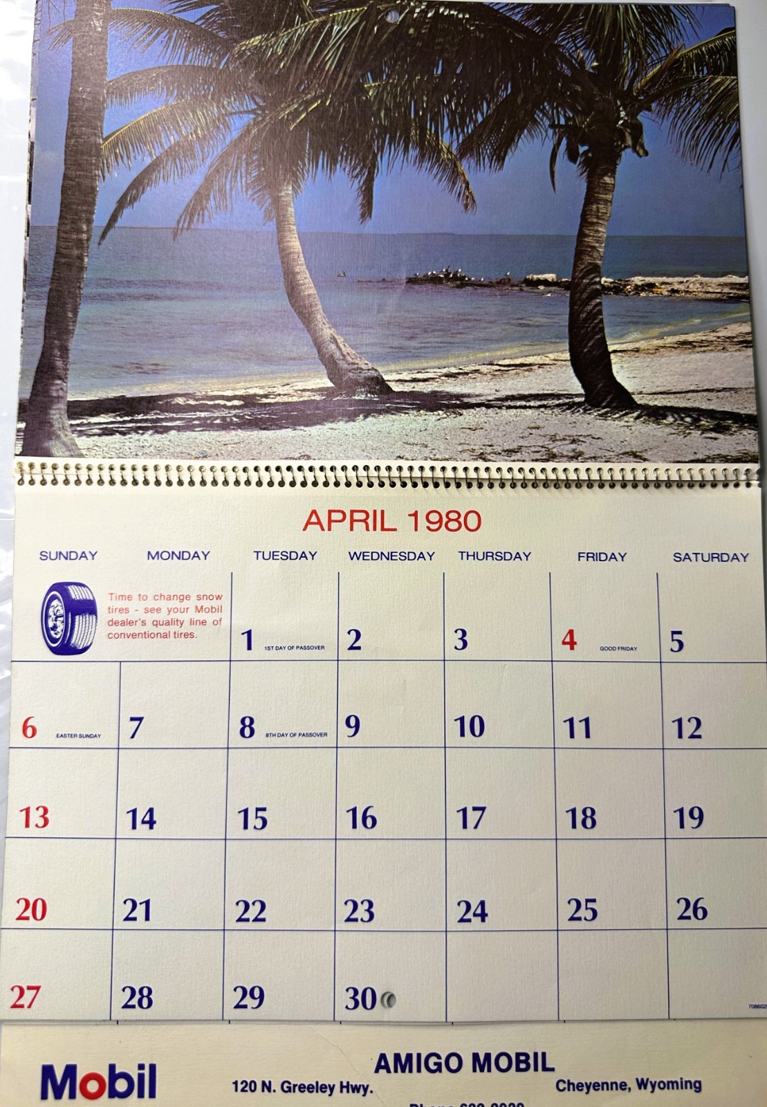 1981 Yellowstone & Grand Teton National Parks Wyoming Color Calendar Spiral Hang