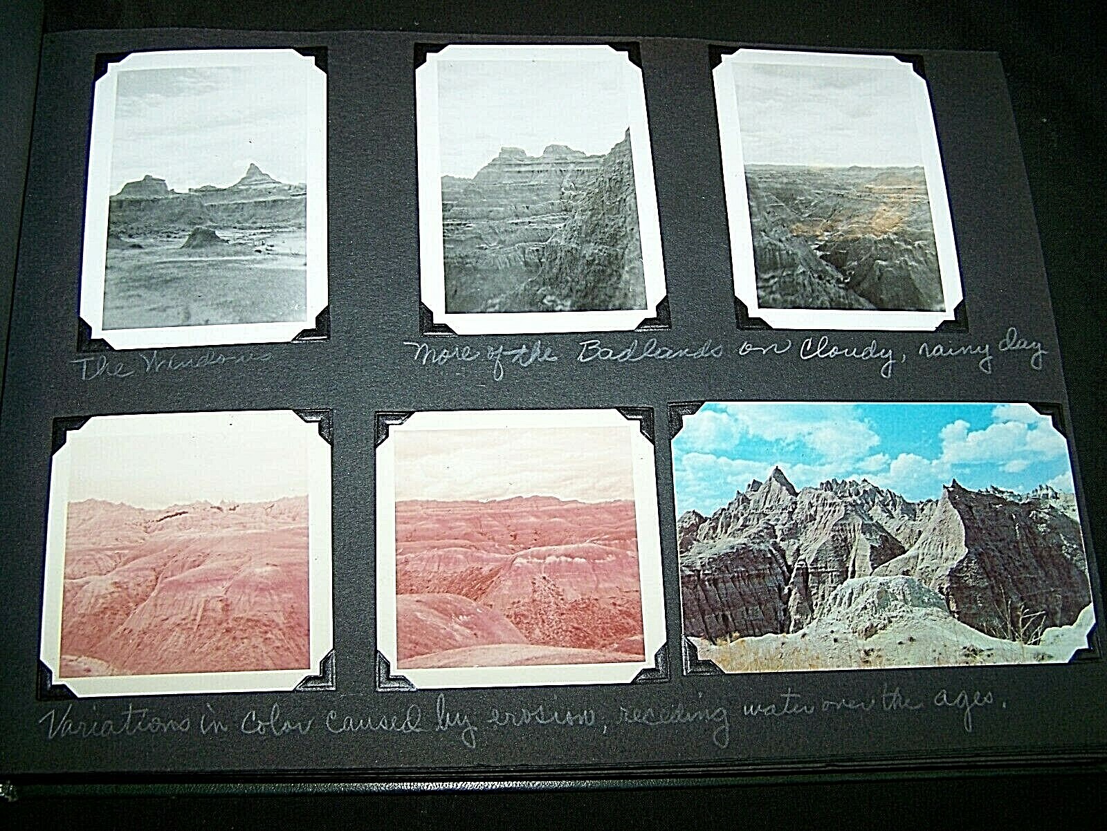 1956 BLACK HILLS, SOUTH DAKOTA VACATION SCRAPBOOK~PHOTOS, POSTCARDS, BOOKLETS