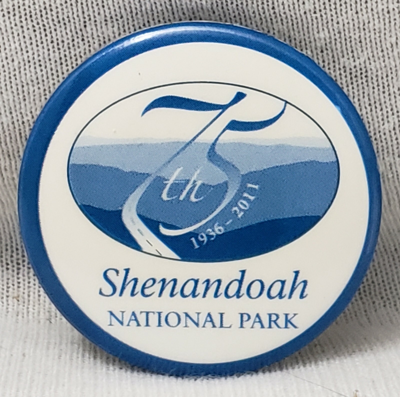 Shenandoah National Park 75th Anniversary Pin 1936 2011 Virginia Blue Ridge Mtns