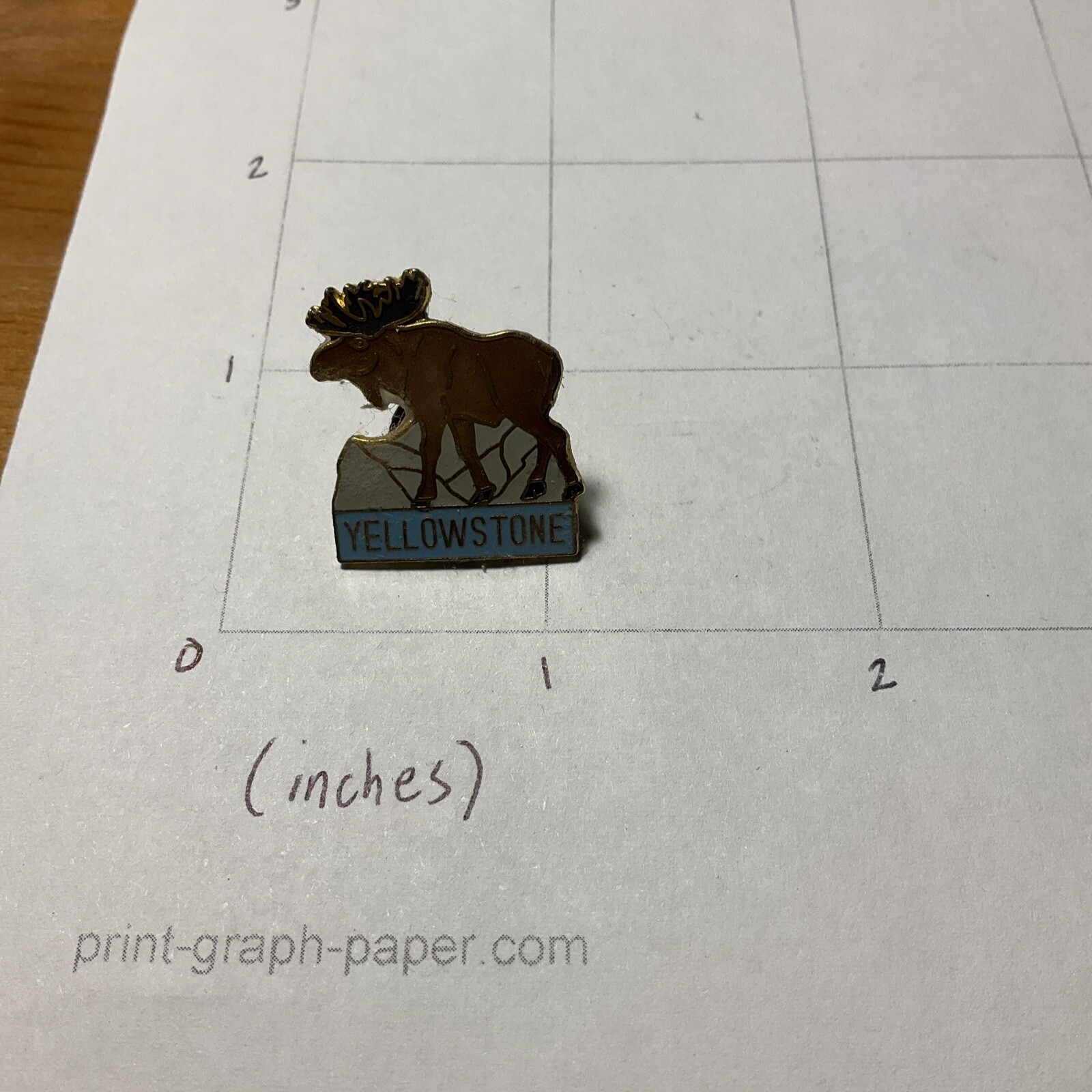 Yellowstone Moose Enameled Vintage State Park Lapel Pin