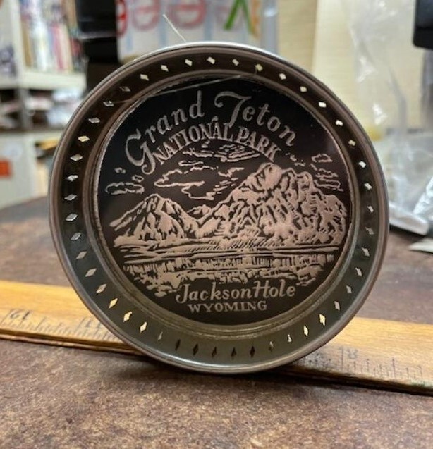 Vintage Grand Teton National Park – Jackson Hole, Wyoming Metal Souvenir Ashtray