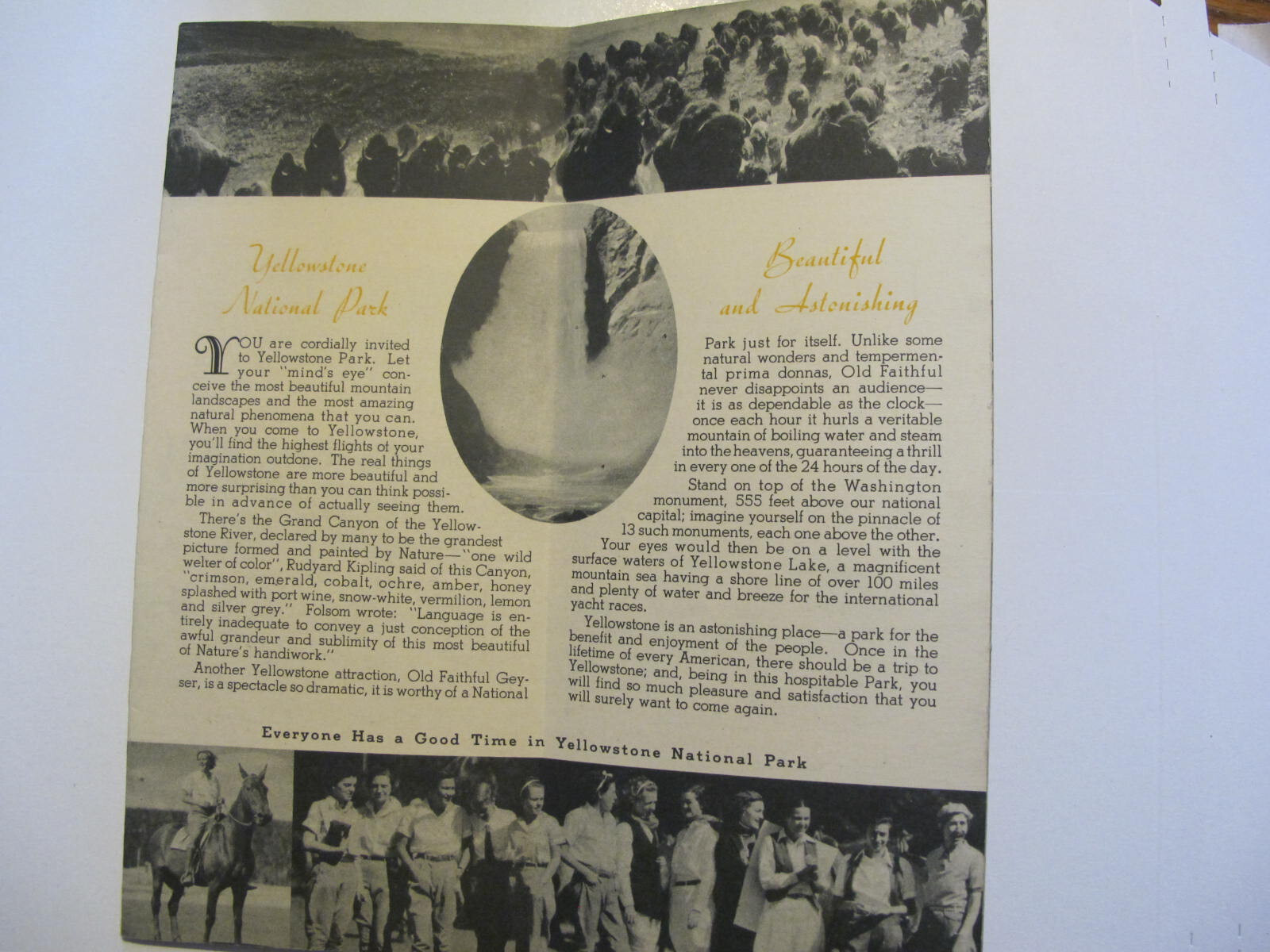 1930’s? GUIDE TO YELLOWSTONE NATIONAL PARK UNION PACIFIC RAILROAD. TOURS & MORE