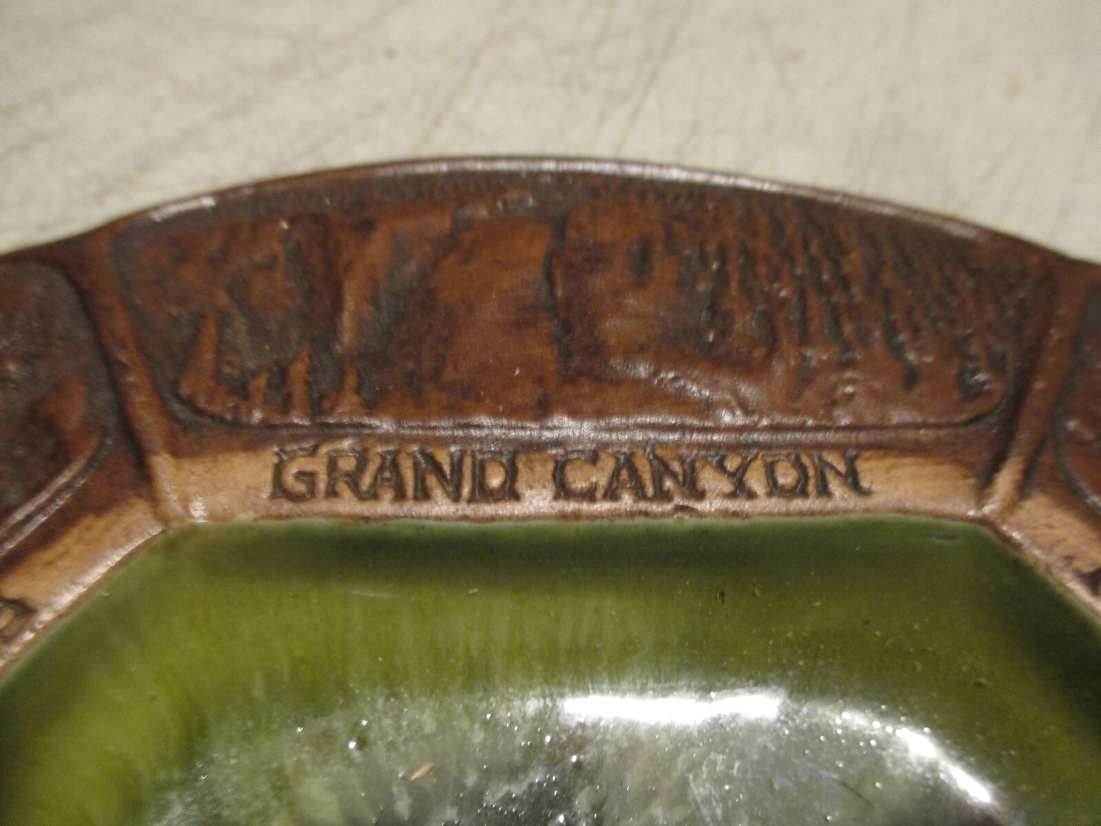 Vintage YELLOWSTONE National Park Treasure Craft Ceramic Trinket Dish Souvenir