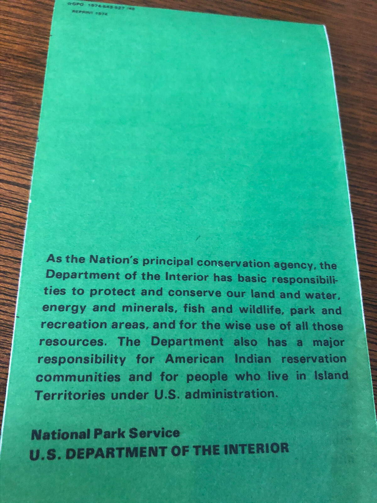 Mount Rushmore National Memorial Brochure 1974