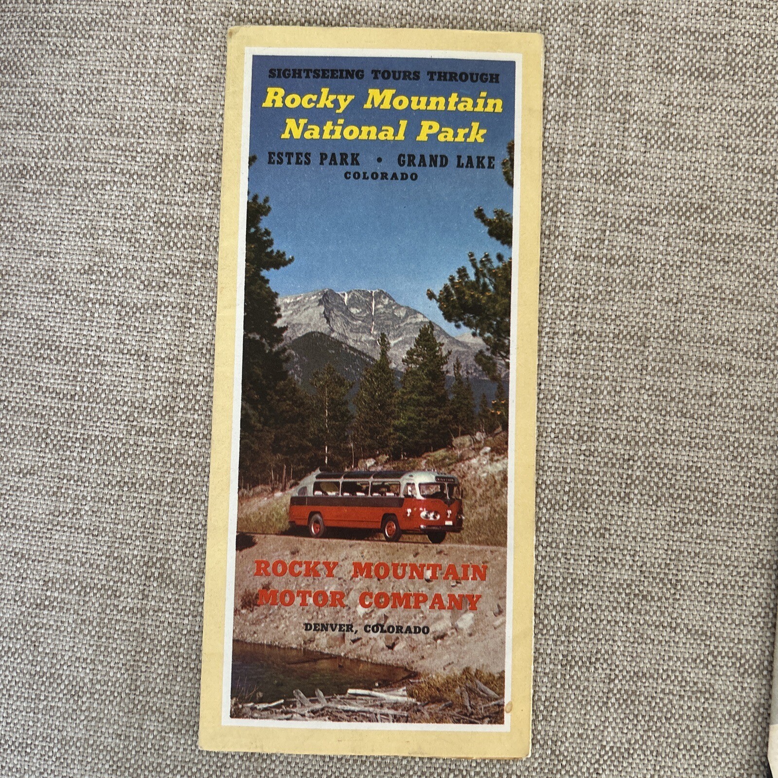 Vintage 1952 Rocky Mountain National Pk CO Map Brochure, Rocky Mountain Ntl Pk