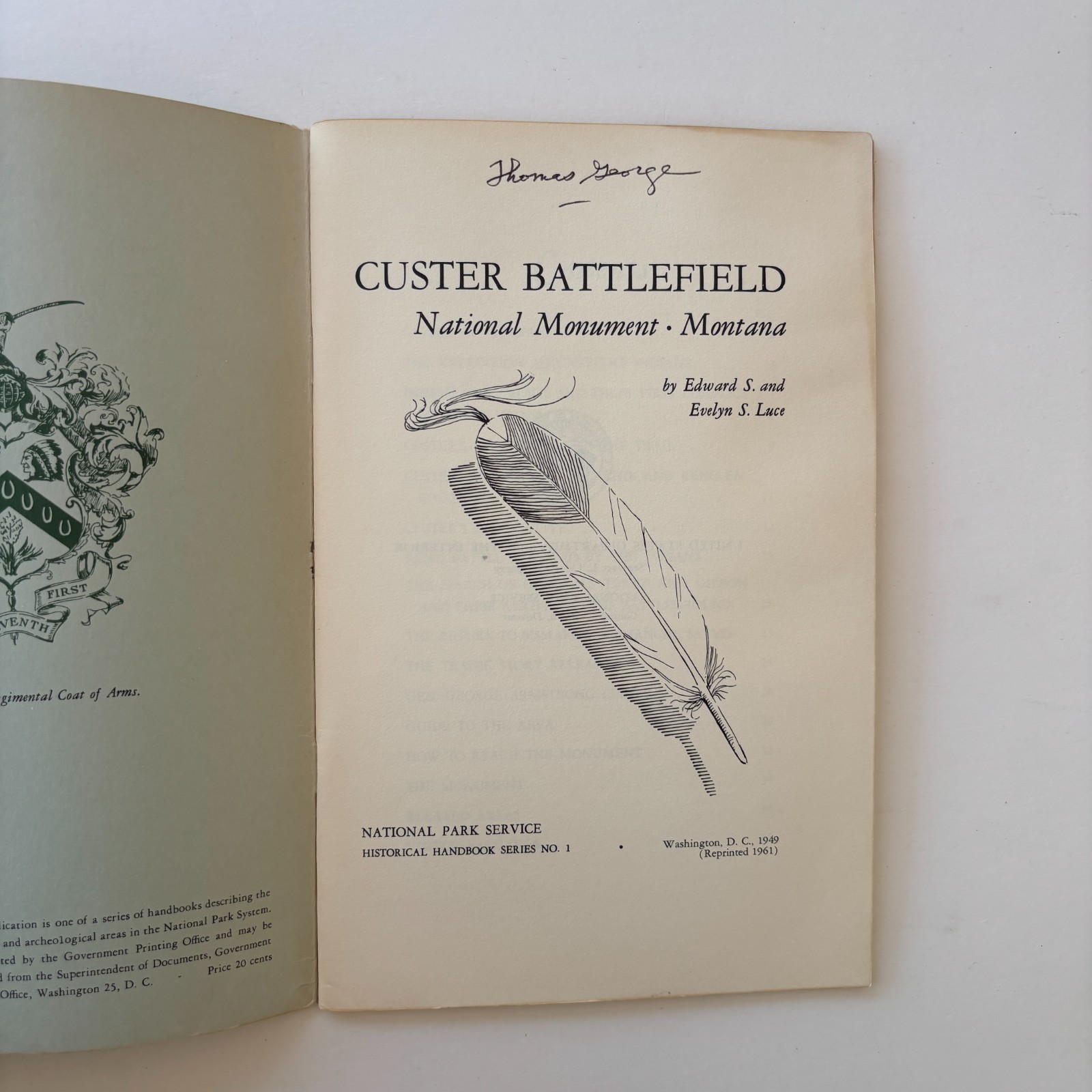 Custer Battlefield National Park Montana Vintage Travel Booklet 1961
