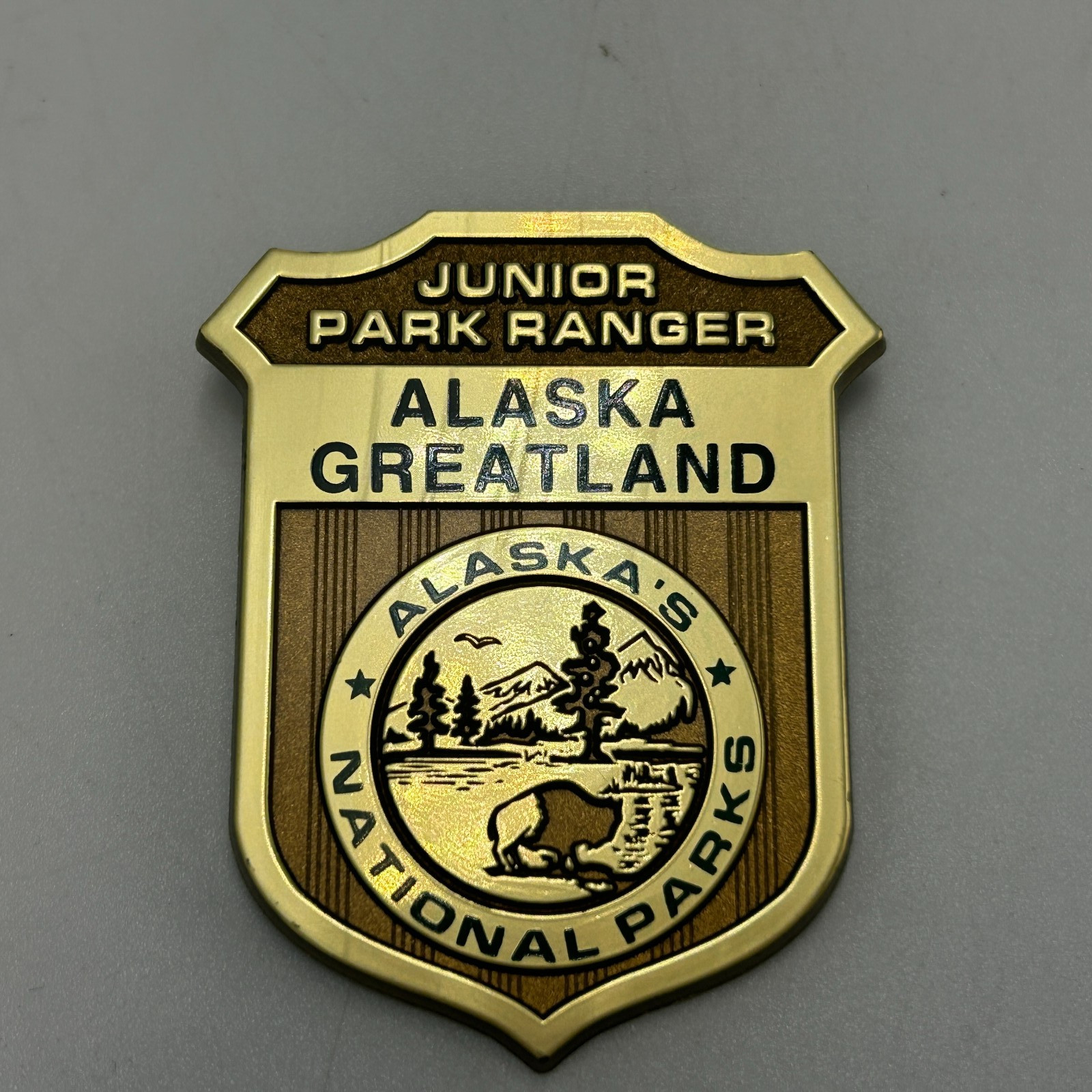 Alaska National Park Junior Ranger Badge Pin Plastic Greatland Juneau Denali