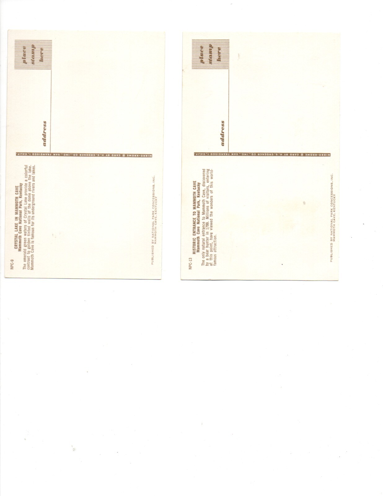 Vintage Mammoth Caves National Park (KY) Guides & Postcards Tourism Package