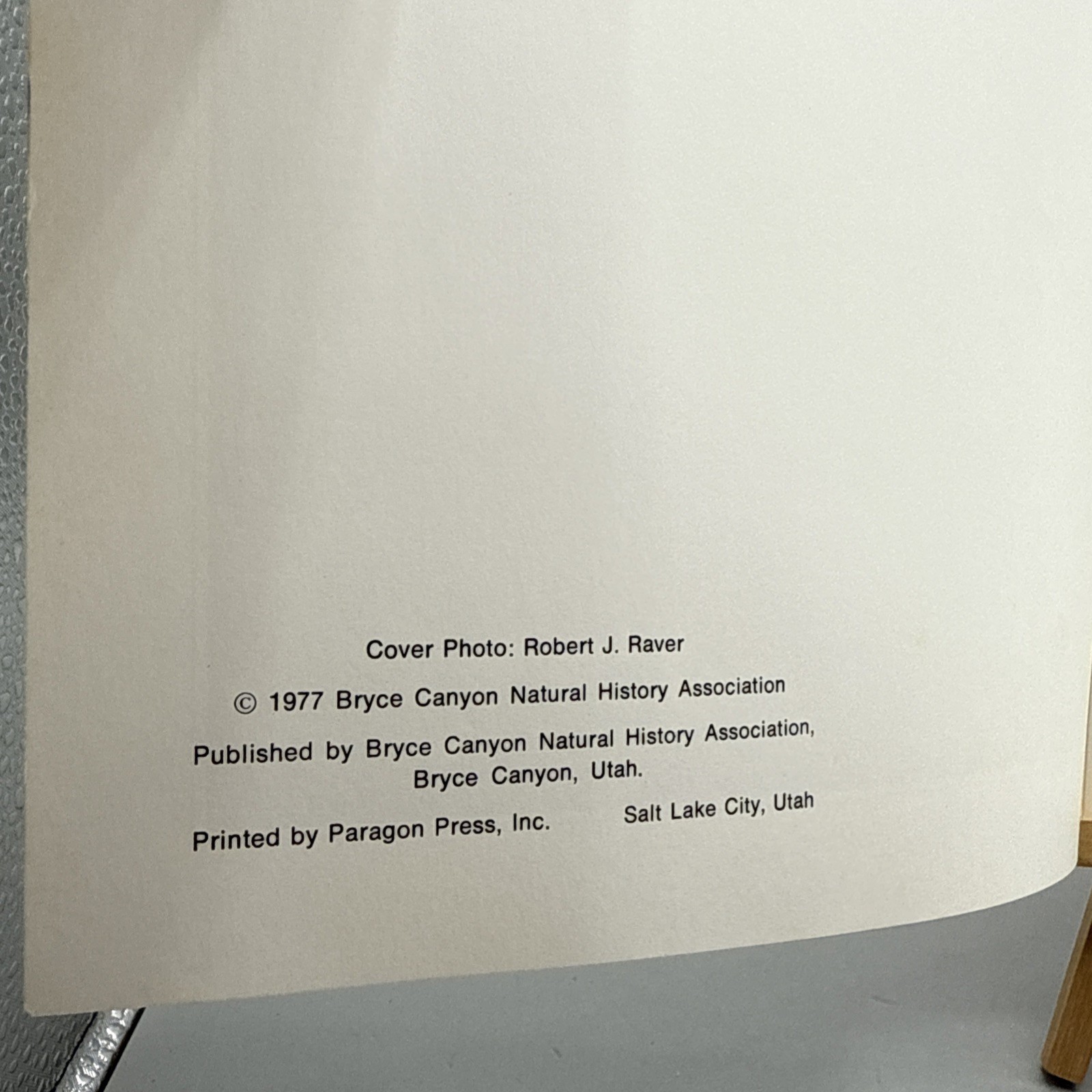 Geology of Bryce Canyon national Park Vintage 1977 Book