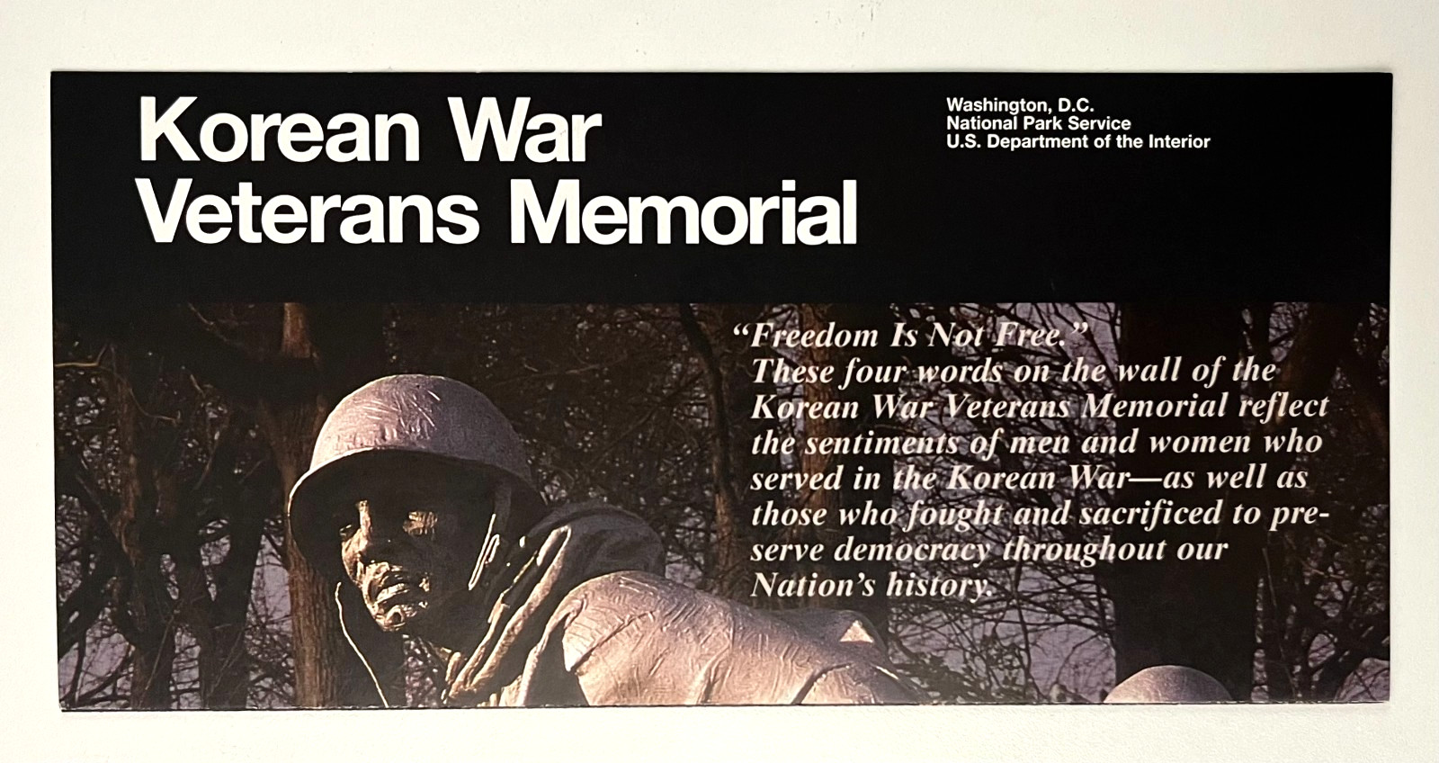 1997 Korean War Veterans National Memorial Washington DC Vintage Travel Brochure