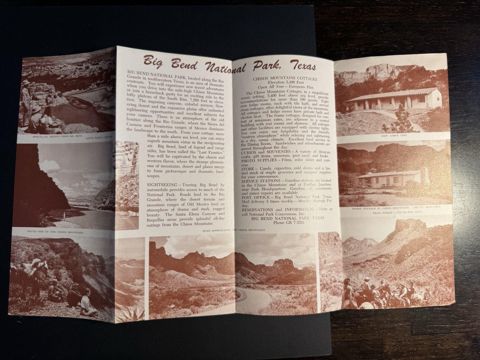 1950s Big Bend National Park Texas Brochure – Guide, Concessions