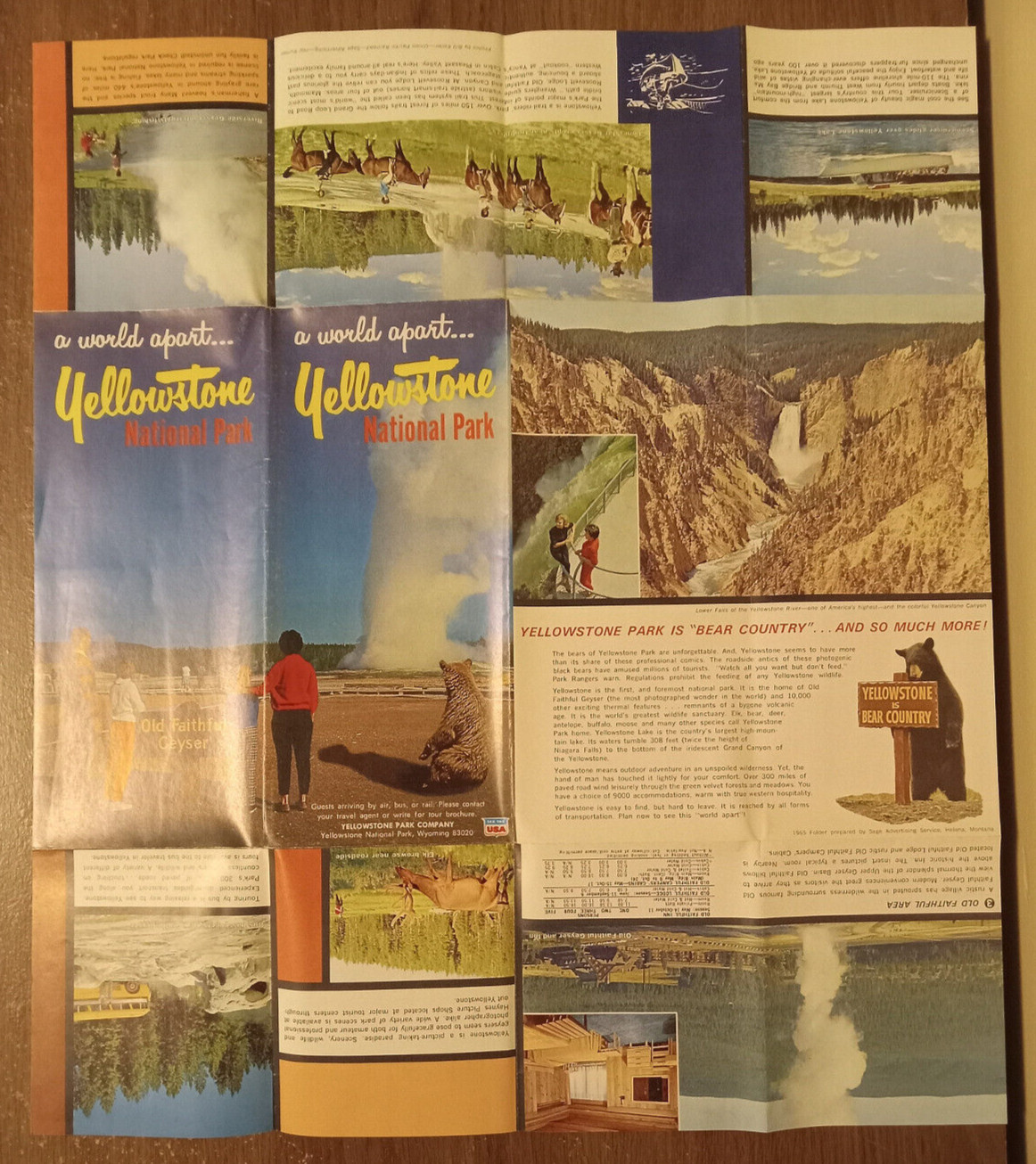 Vintage Travel Brochure – Yellowstone National Park – A World Apart (1965)